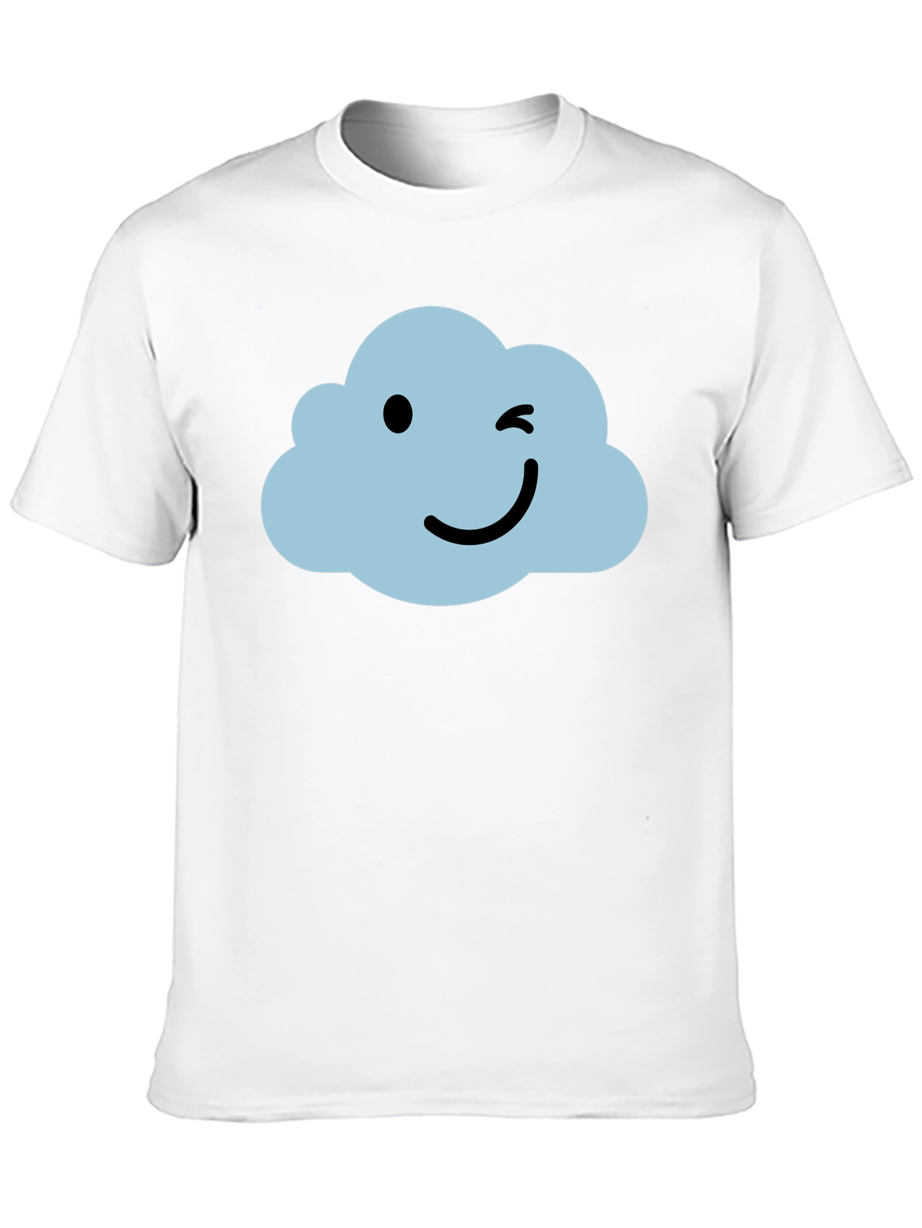 Whimsical Cloud Graphic Tee - Soft Black Cotton Shirt