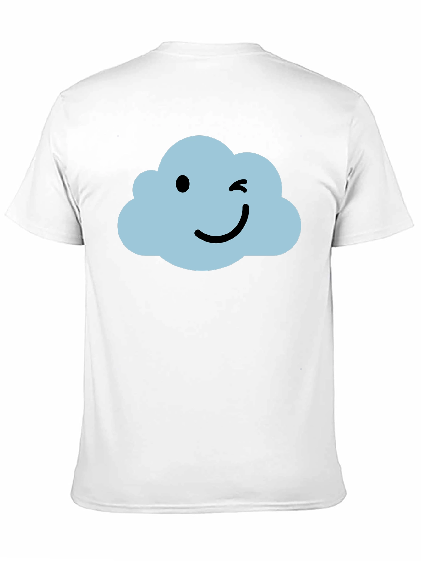 Whimsical Cloud Graphic Tee - Soft Black Cotton Shirt