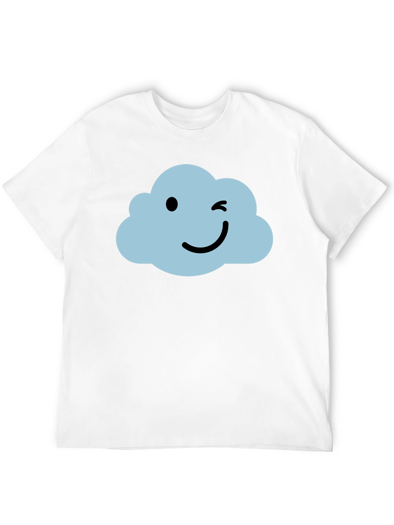 Whimsical Cloud Graphic Tee - Soft Black Cotton Shirt