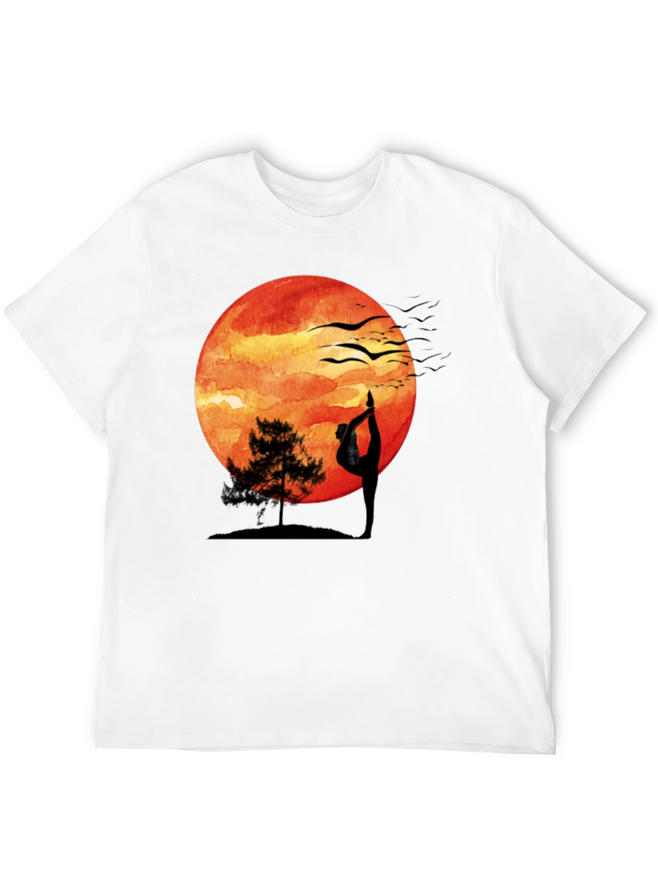 Yoga Sunset T-Shirt - Meditative Nature Design