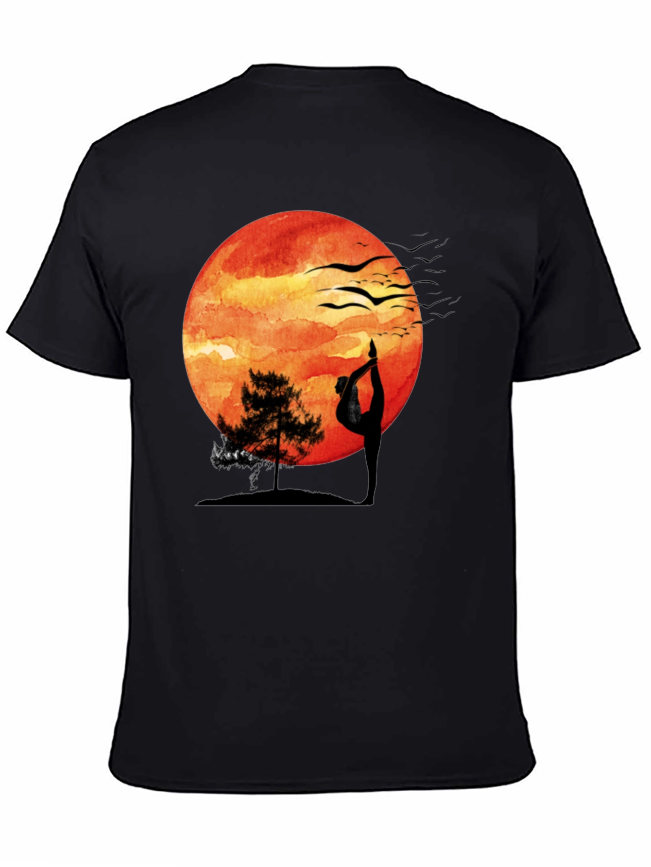 Yoga Sunset T-Shirt - Meditative Nature Design