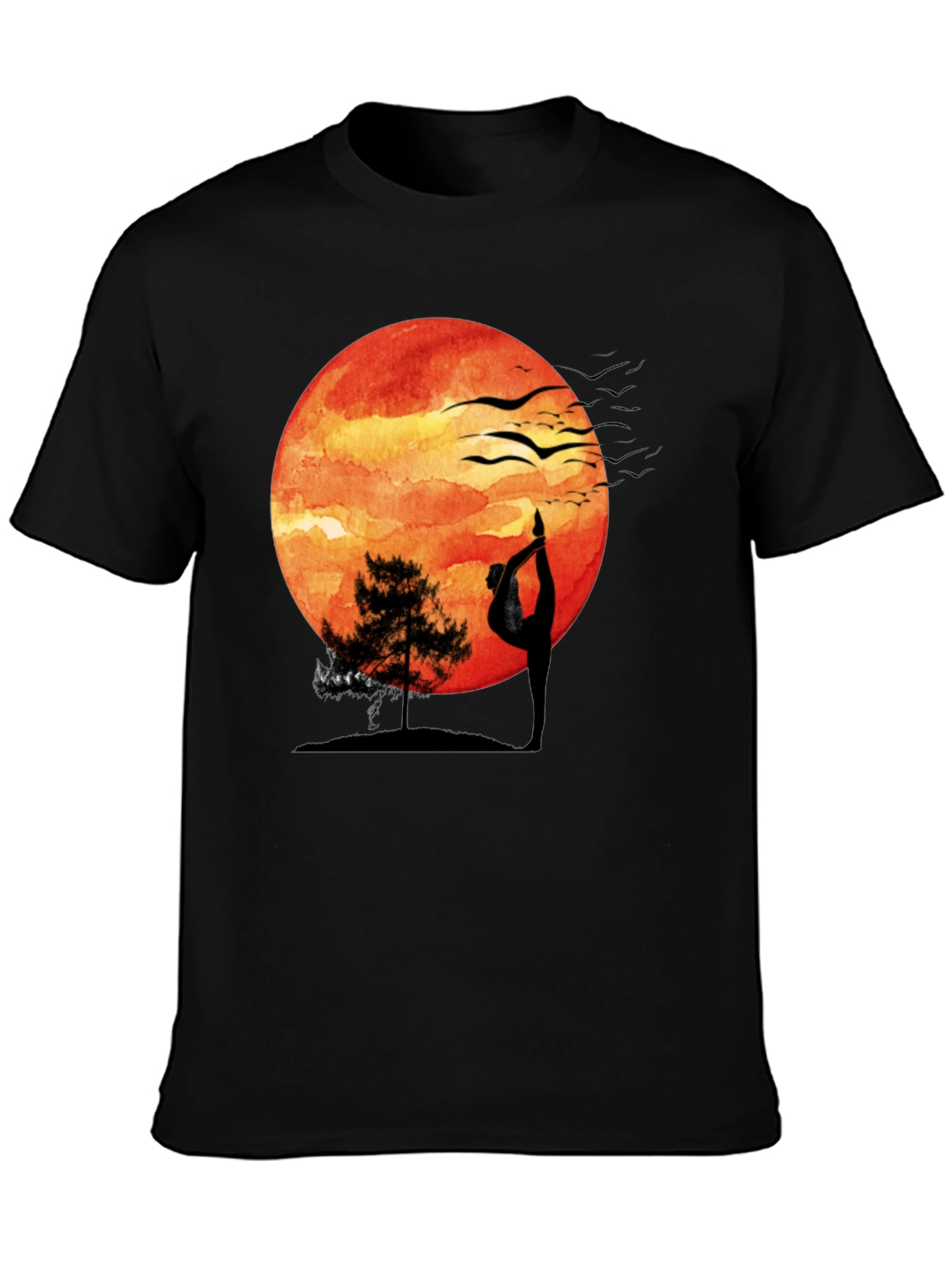 Yoga Sunset T-Shirt - Meditative Nature Design