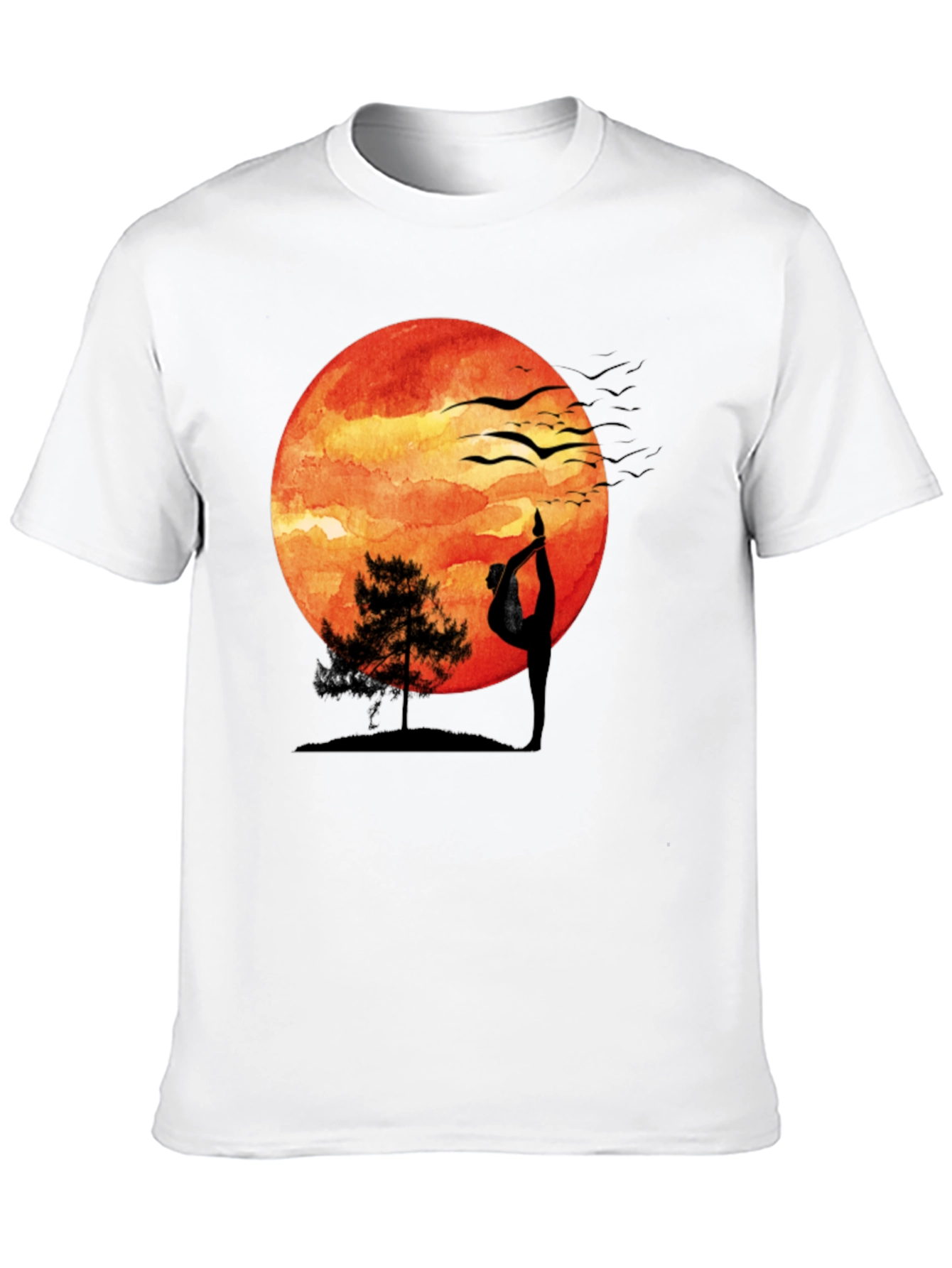 Yoga Sunset T-Shirt - Meditative Nature Design