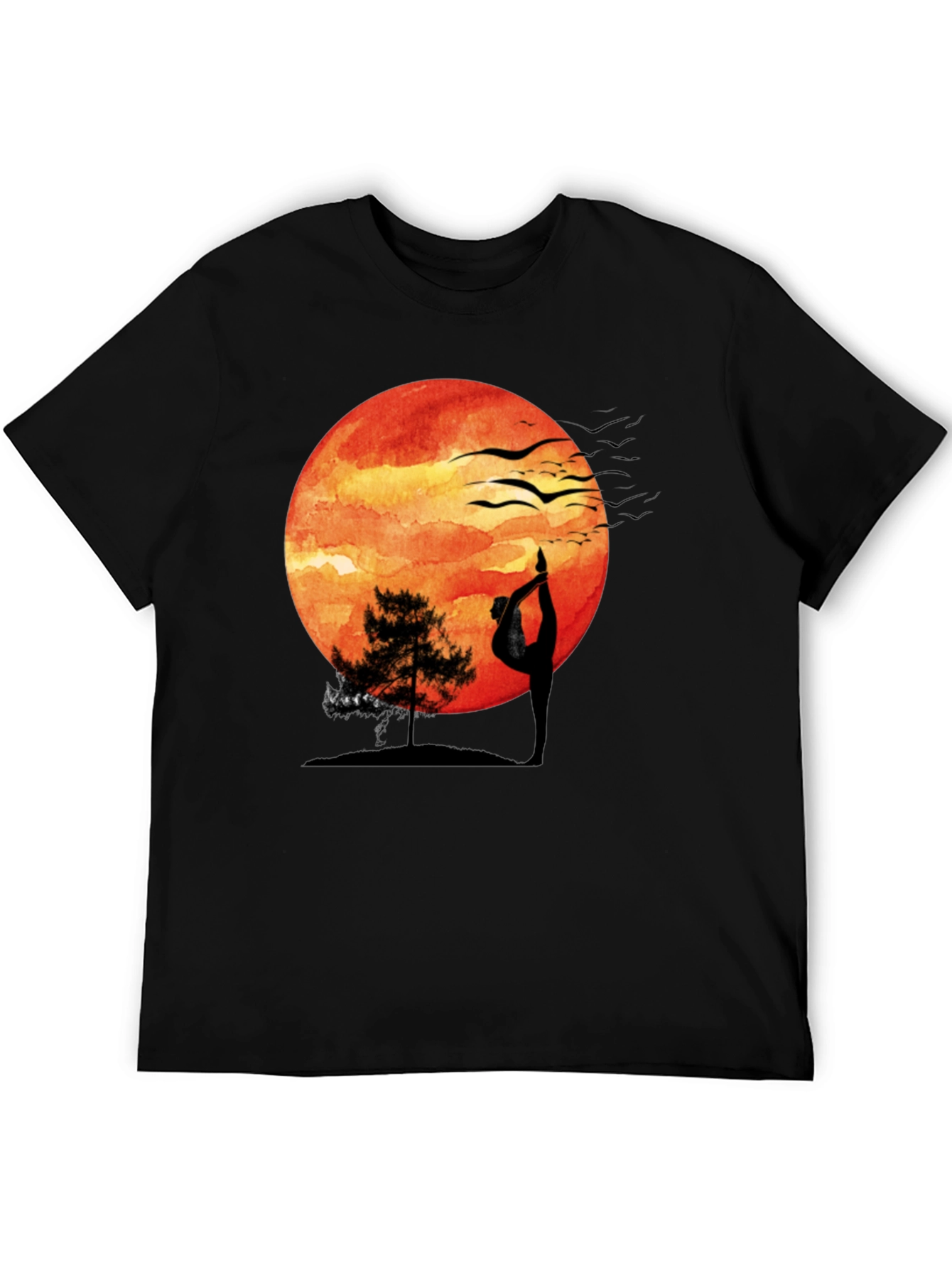 Yoga Sunset T-Shirt - Meditative Nature Design