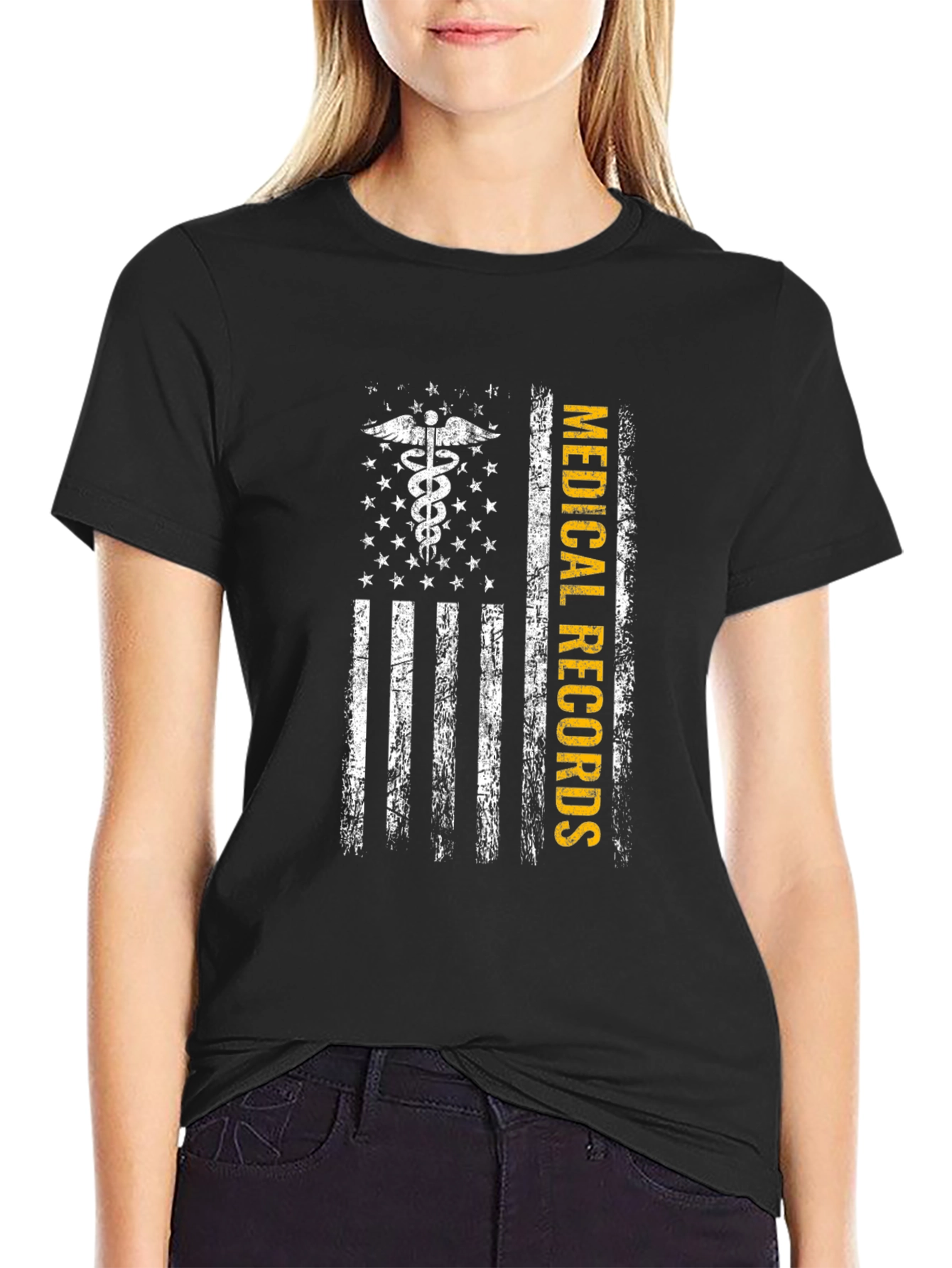 Medical Records American Flag Graphic Tee