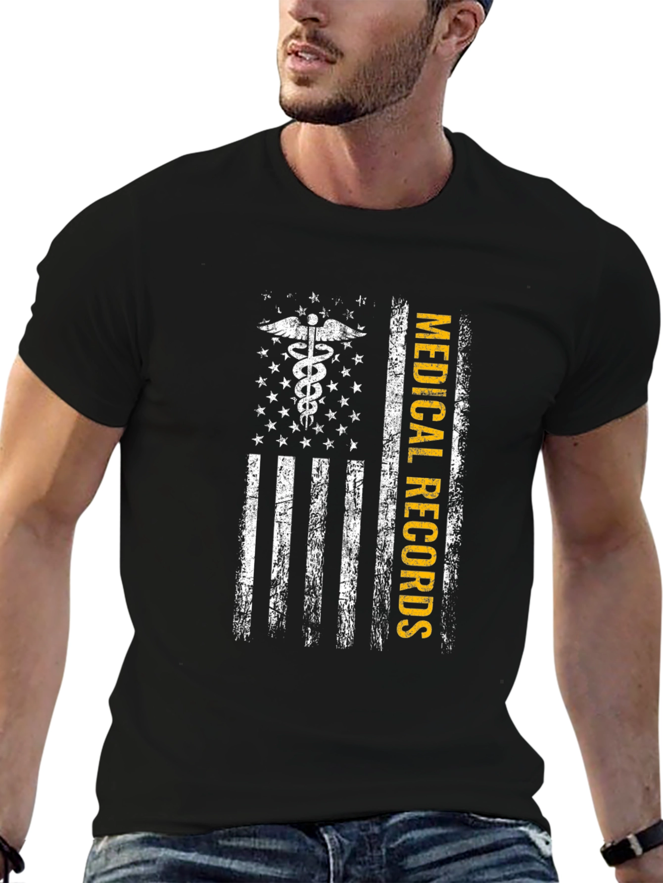 Medical Records American Flag Graphic Tee