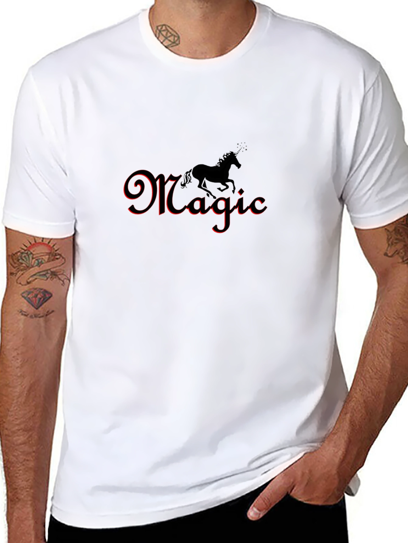 Magic Unicorn Black Graphic Tee