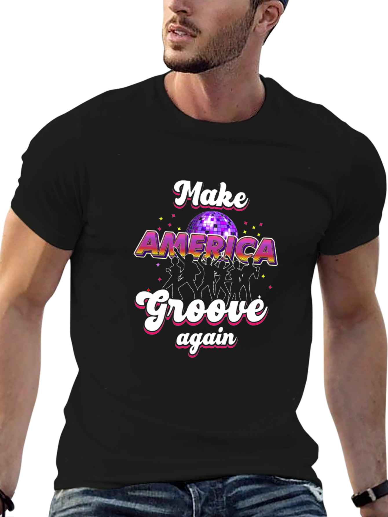 Make America Groove Again T-Shirt - Retro Disco Design