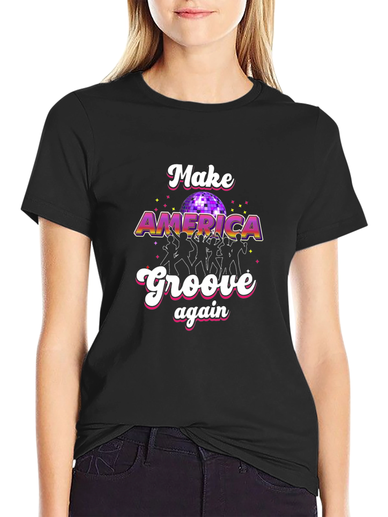 Make America Groove Again T-Shirt - Retro Disco Design