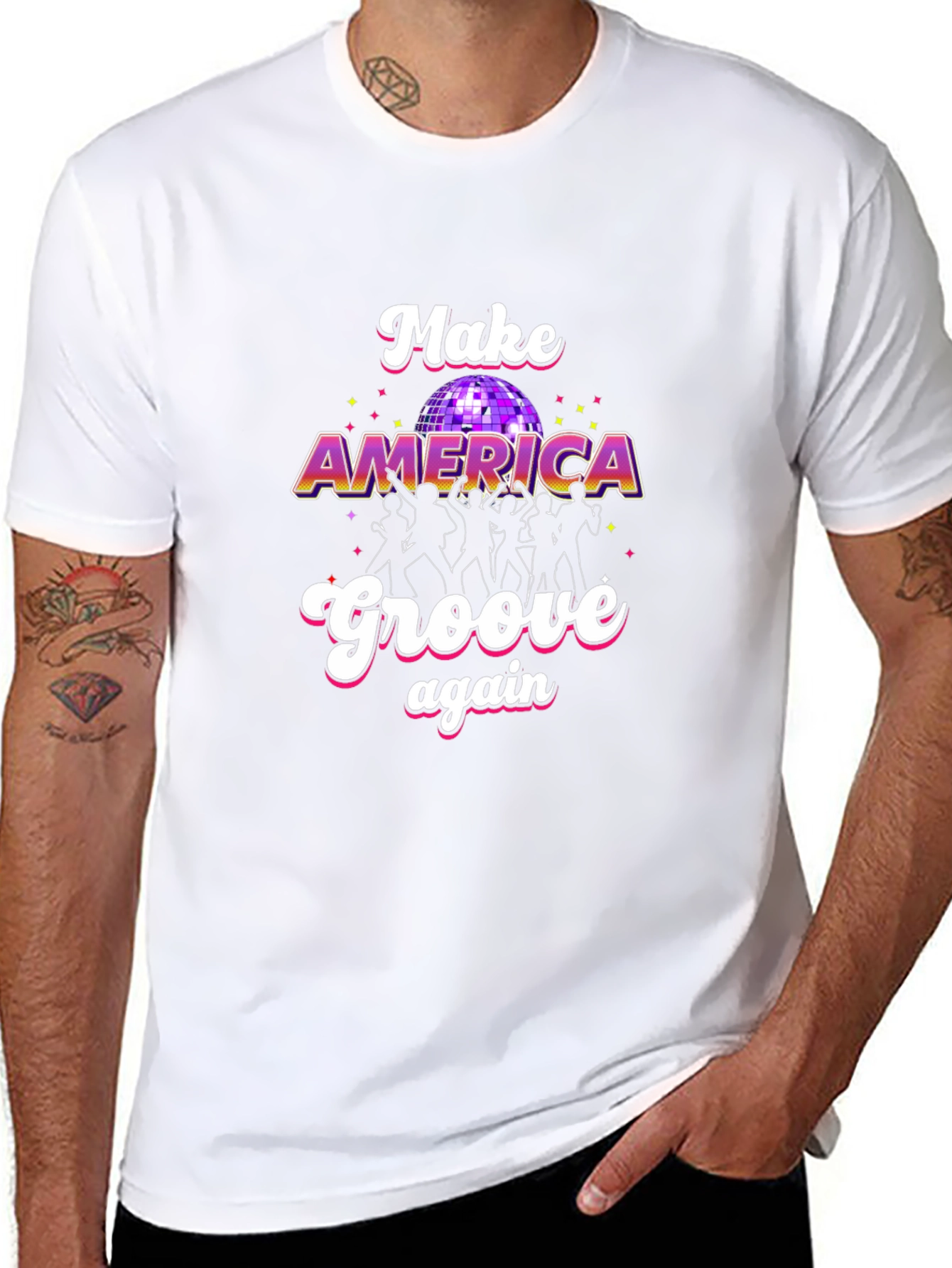 Make America Groove Again T-Shirt - Retro Disco Design