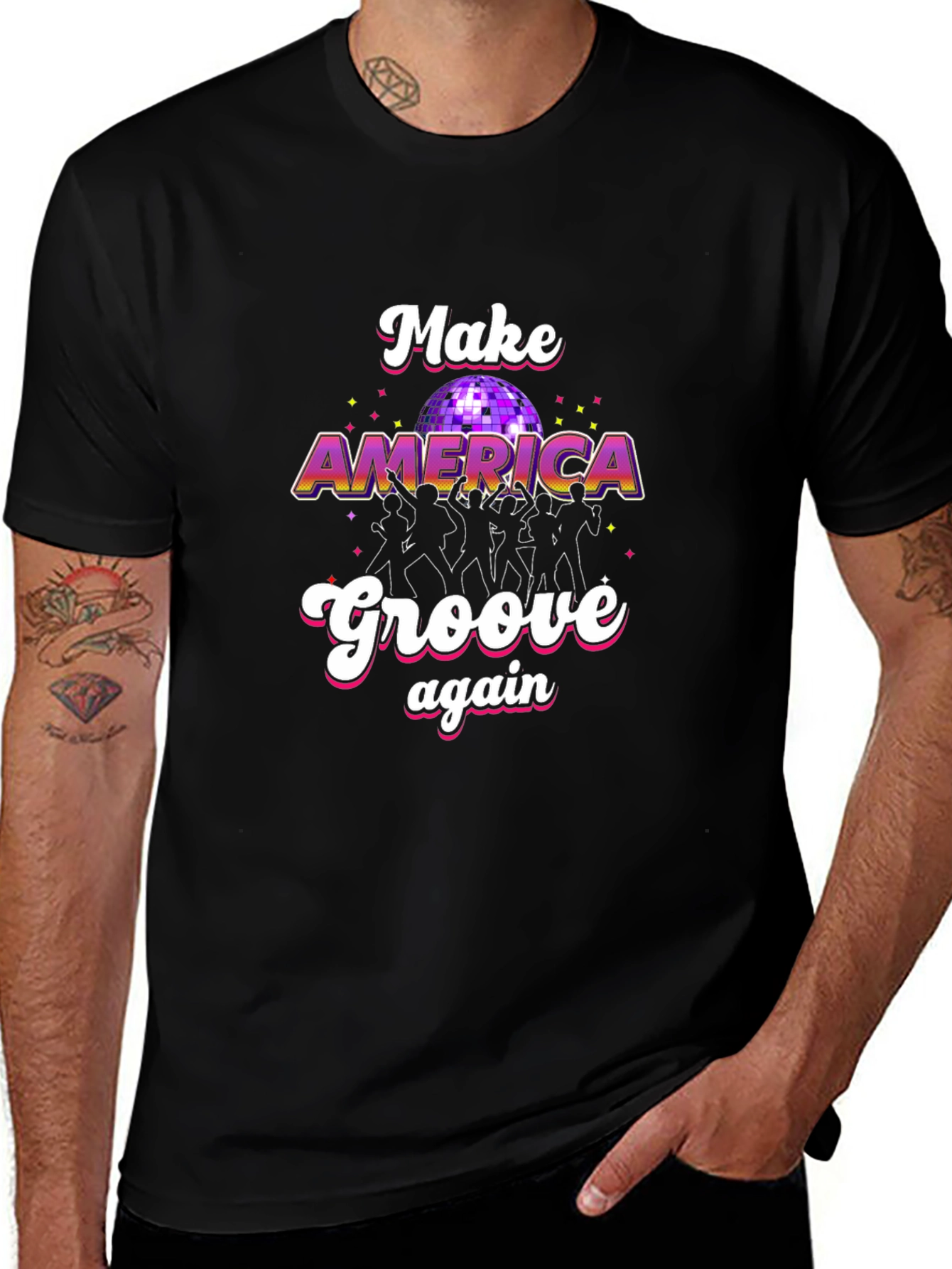 Make America Groove Again T-Shirt - Retro Disco Design