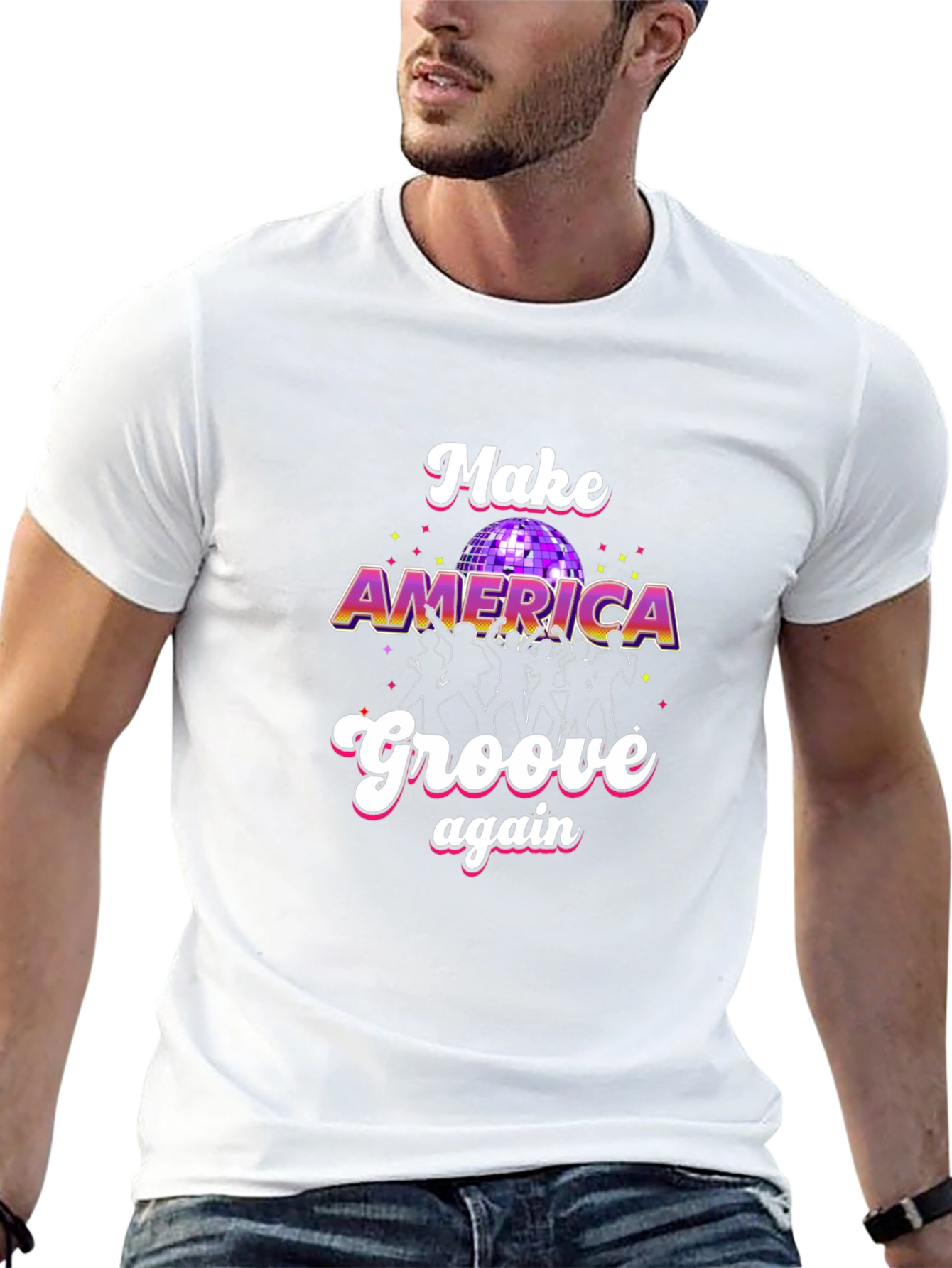 Make America Groove Again T-Shirt - Retro Disco Design
