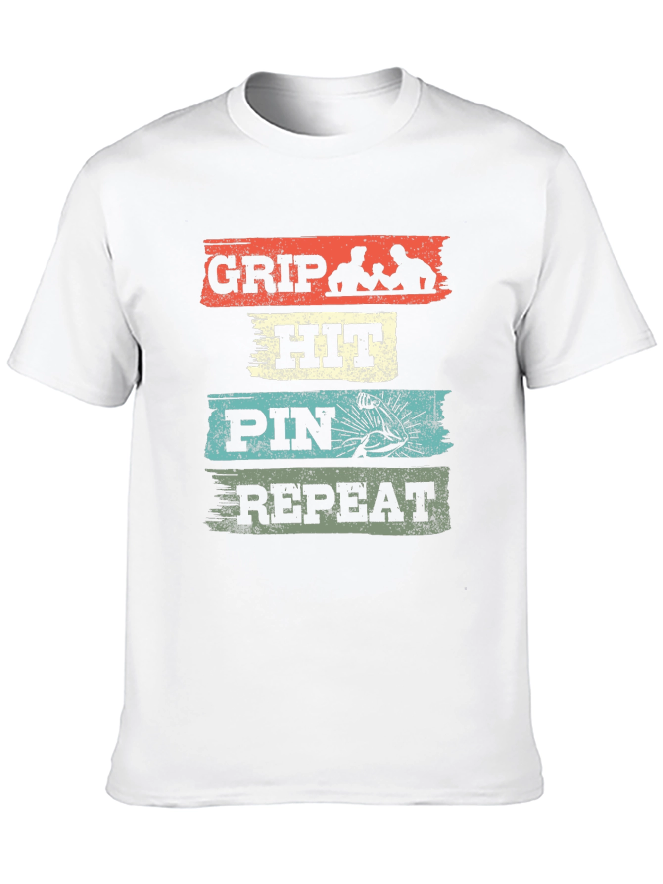 Grip Hit Pin Repeat Arm Wrestling Graphic Tee