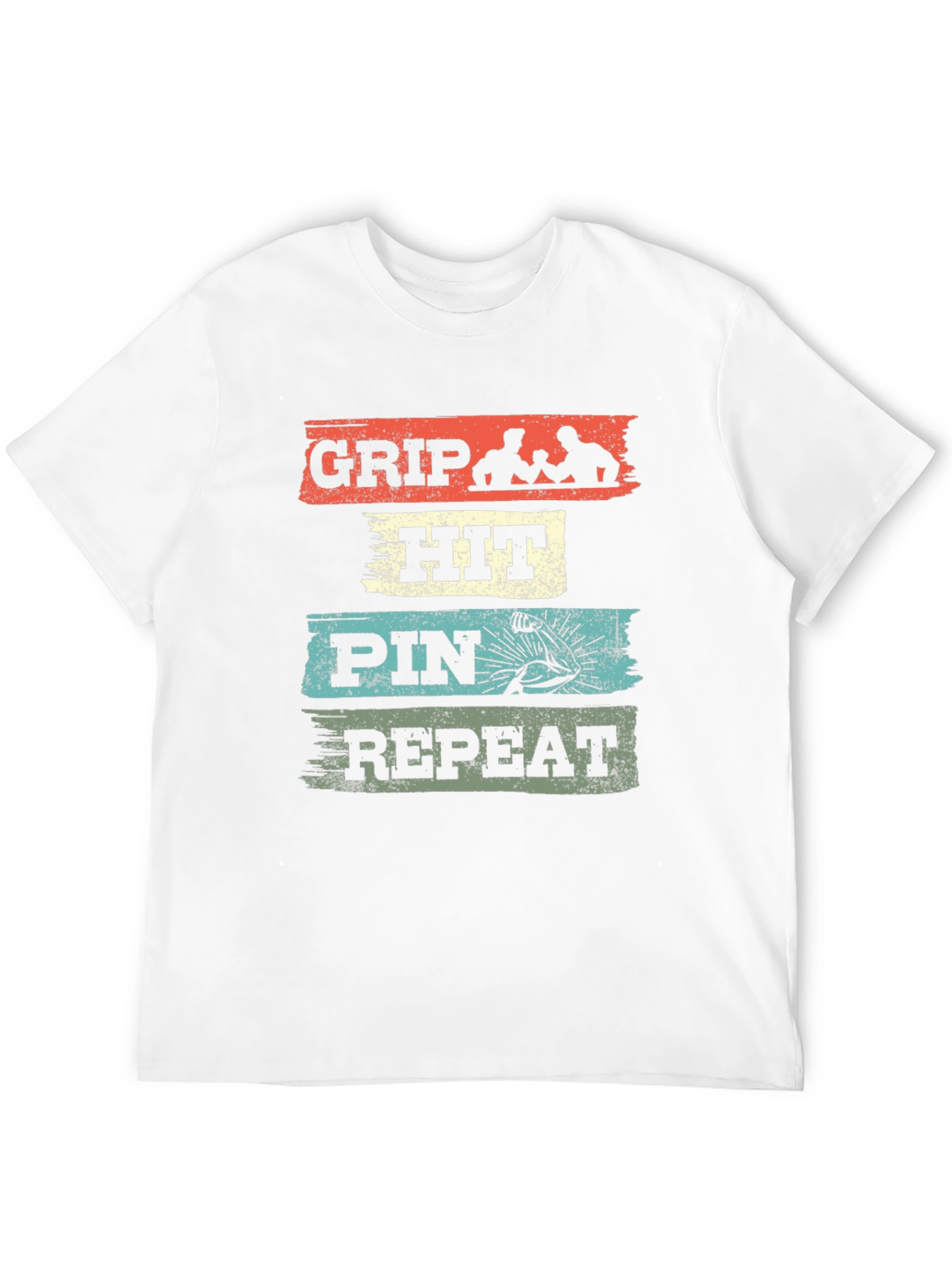 Grip Hit Pin Repeat Arm Wrestling Graphic Tee