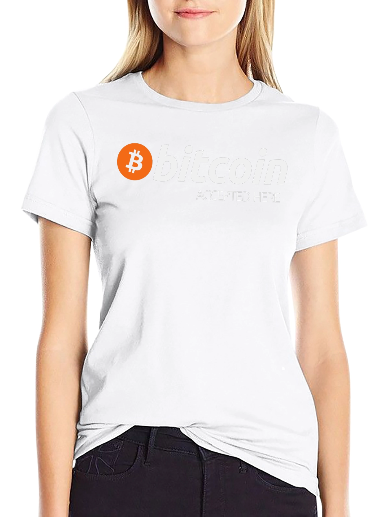Bitcoin Accepted Here Black Graphic Tee