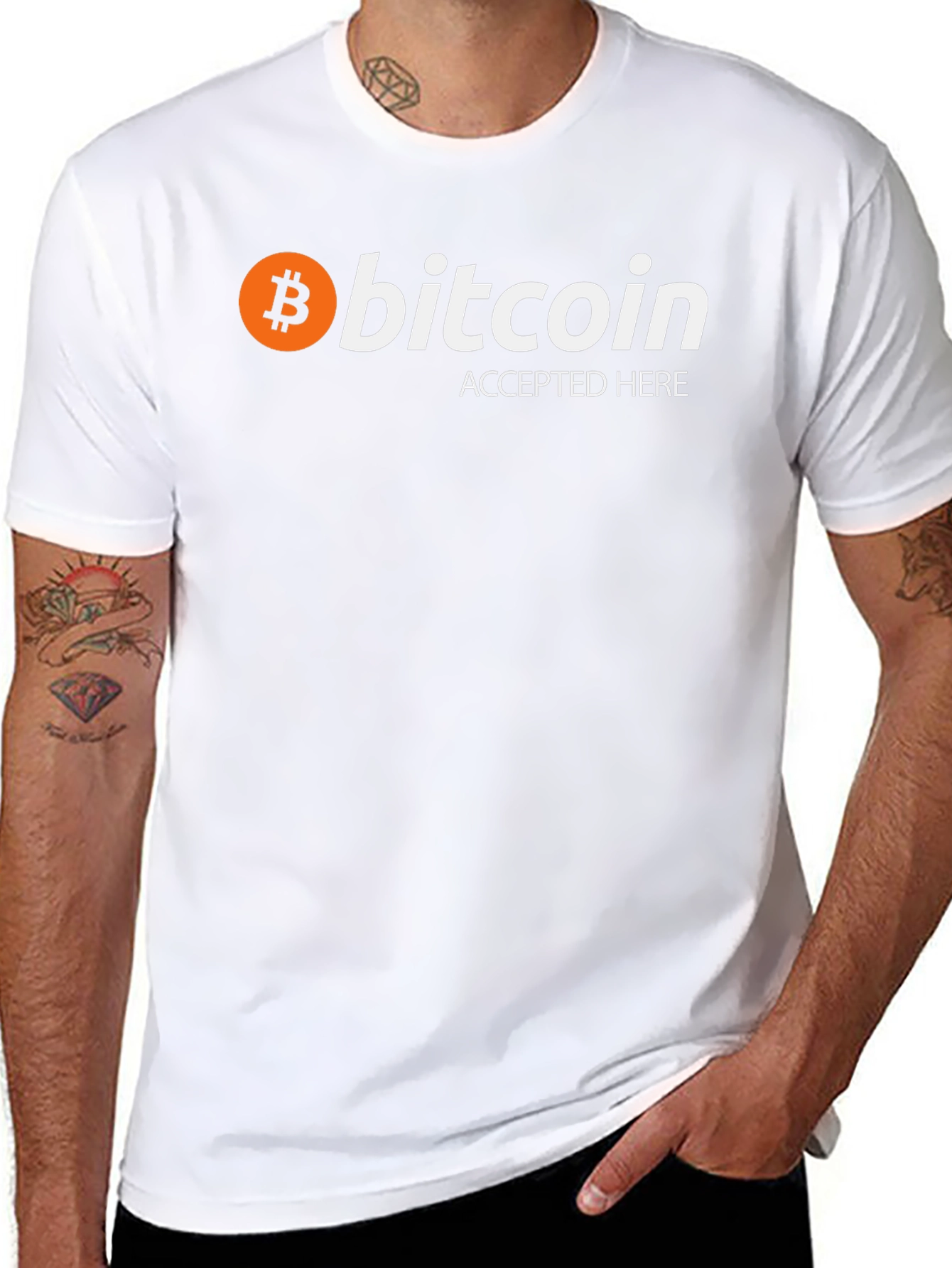 Bitcoin Accepted Here Black Graphic Tee