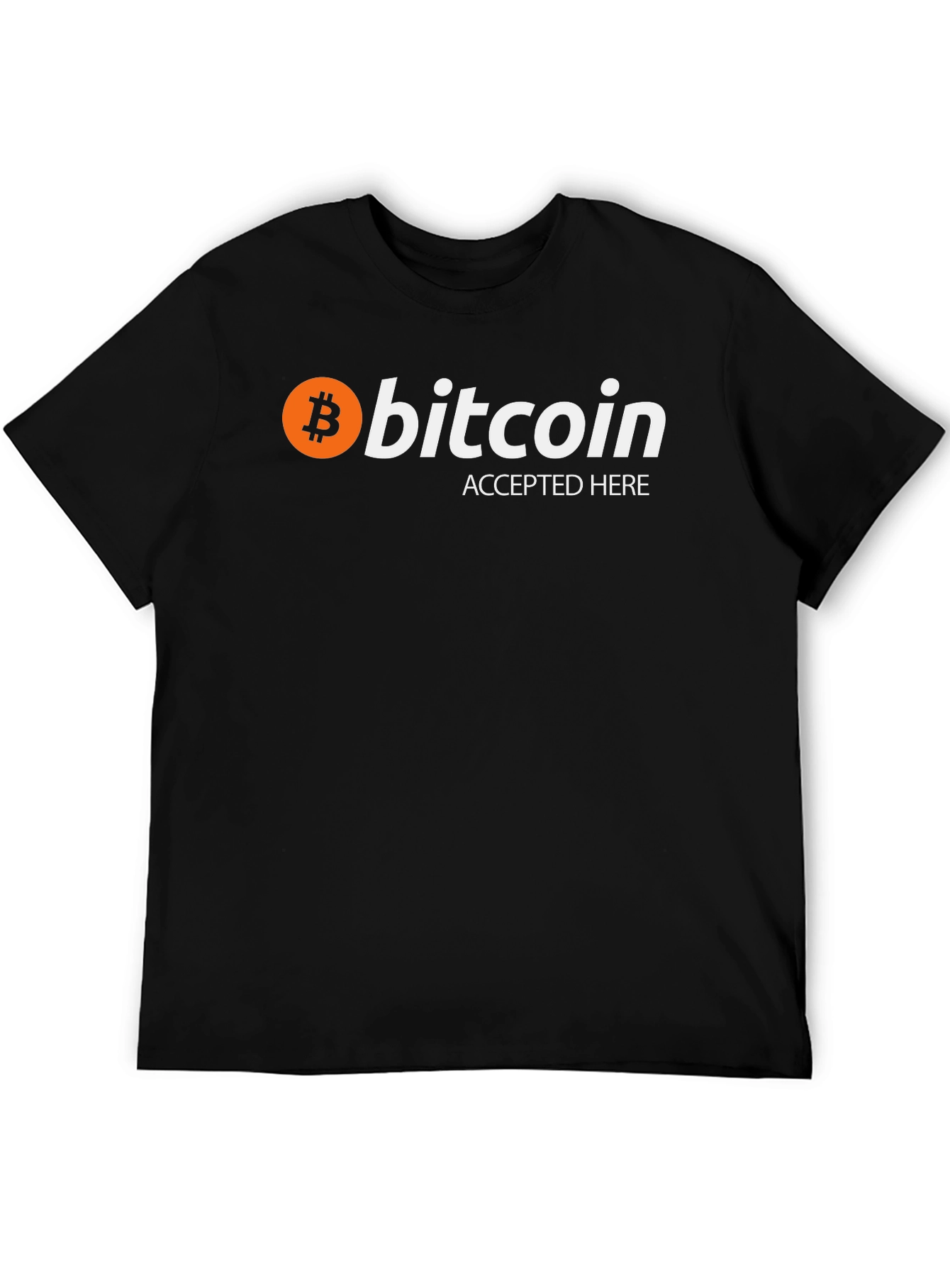 Bitcoin Accepted Here Black Graphic Tee