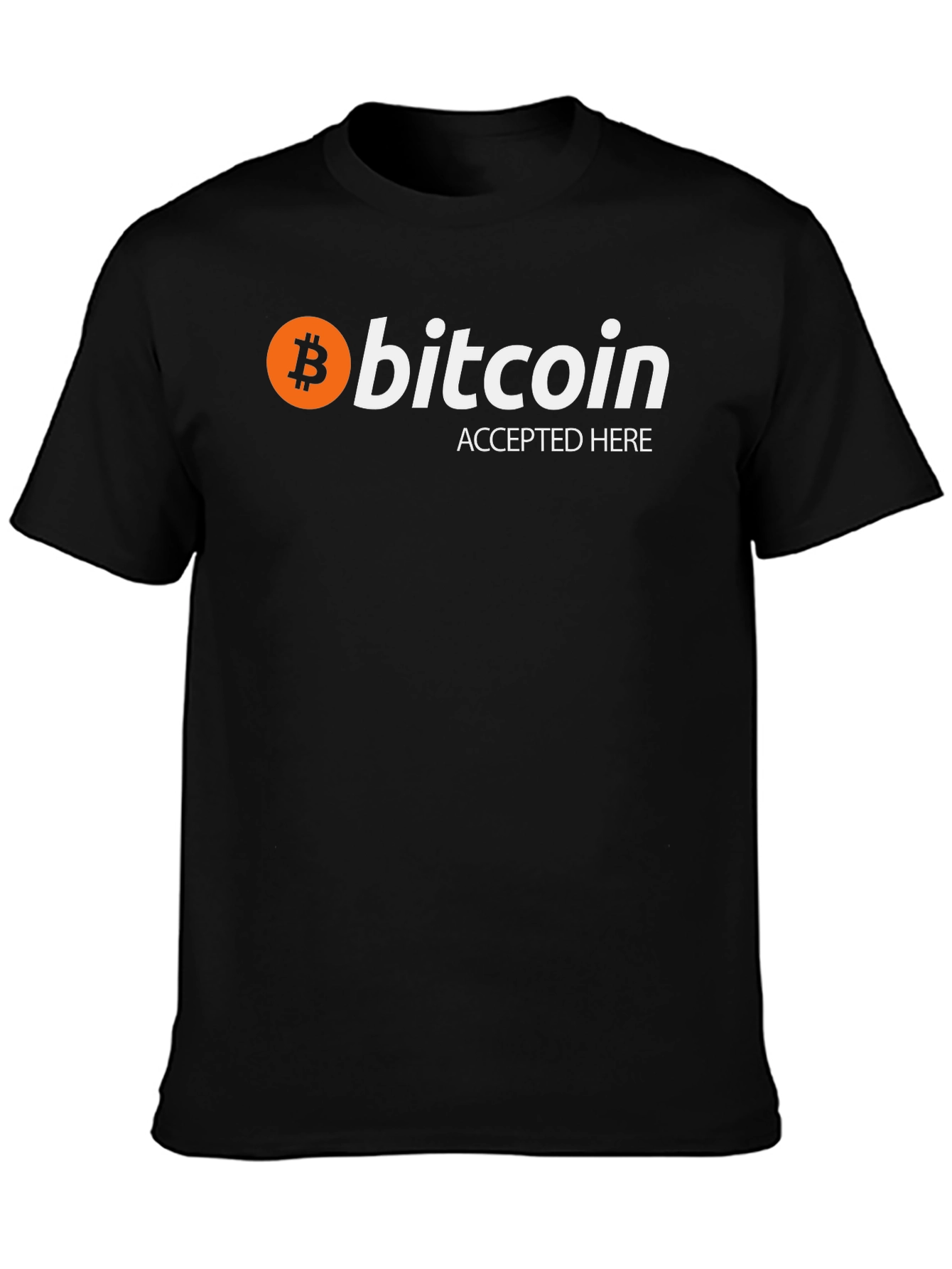 Bitcoin Accepted Here Black Graphic Tee