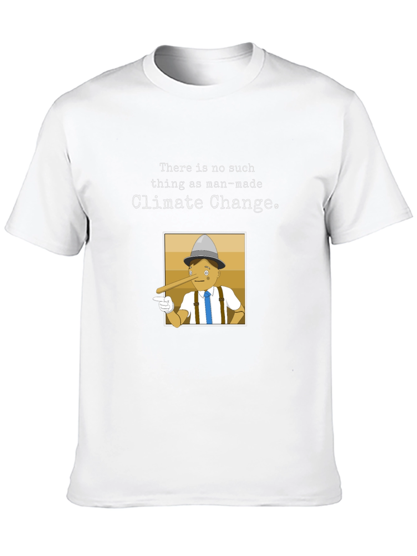 Climate Change Skeptic T-Shirt - Pinocchio Design