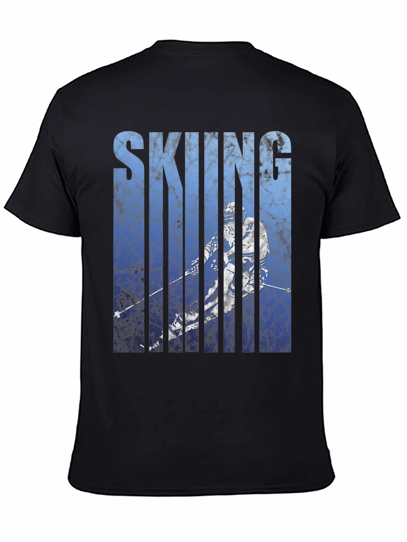 Skiing Graphic Tee - Black Cotton Blend