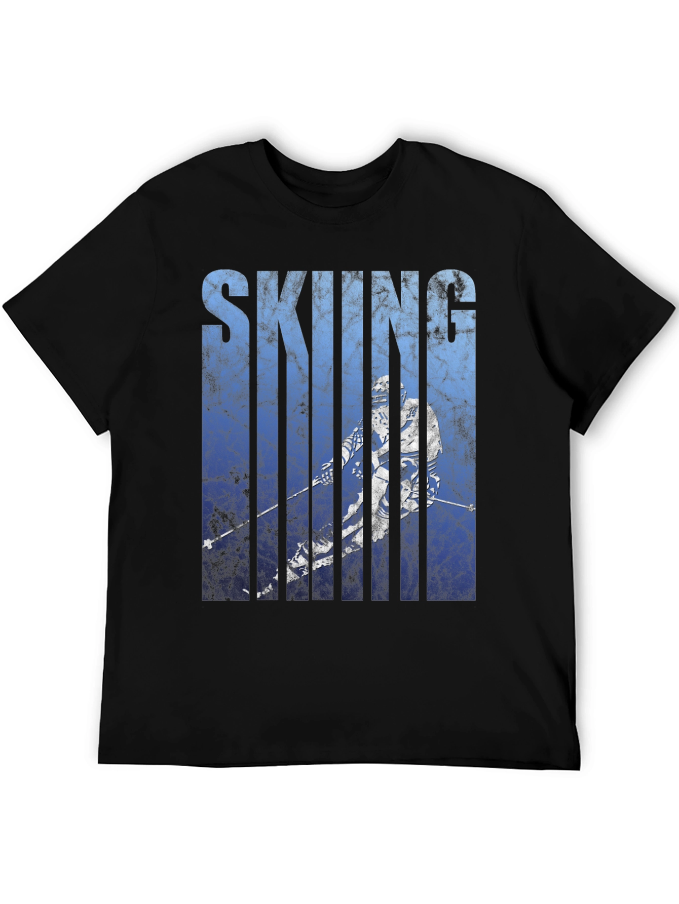Skiing Graphic Tee - Black Cotton Blend