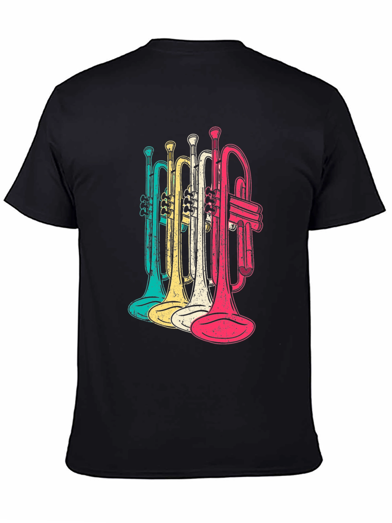 Retro Trumpet Graphic Tee - Black