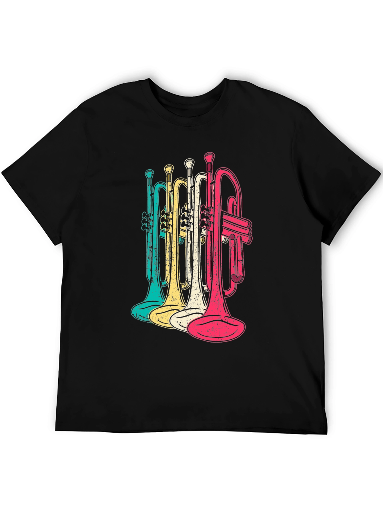 Retro Trumpet Graphic Tee - Black