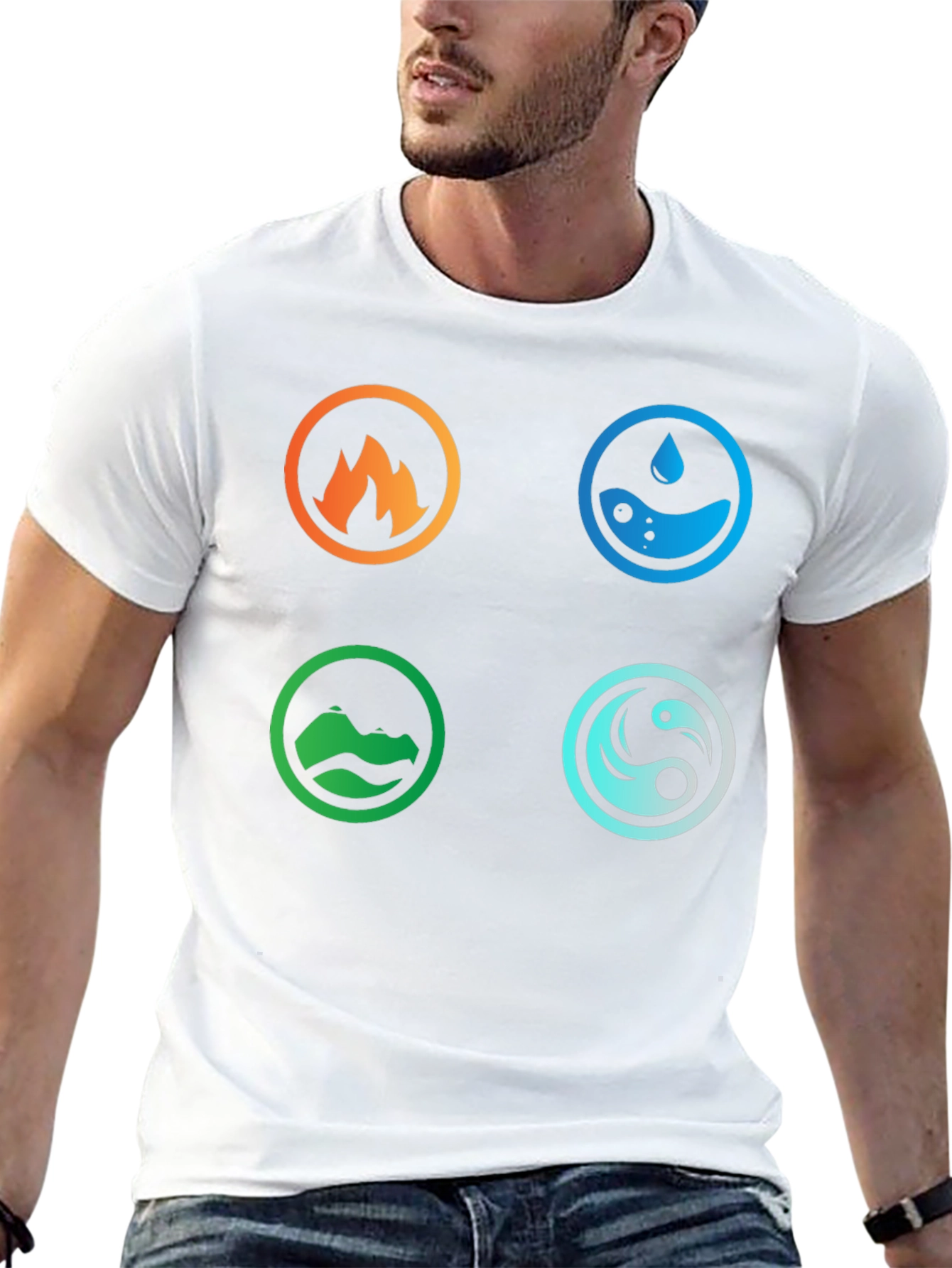 Elemental Symbol T-Shirt - Fire Water Earth Air