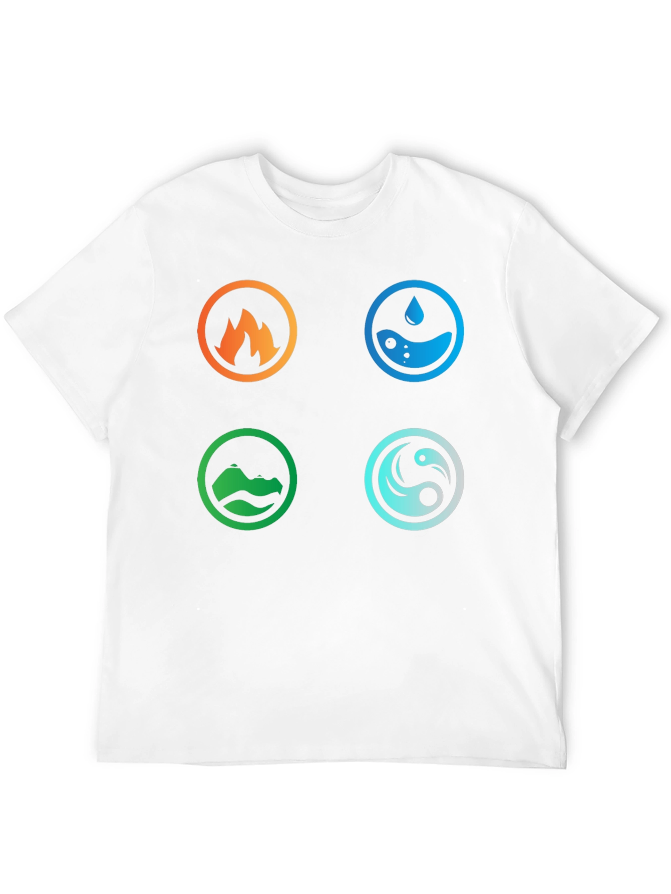 Elemental Symbol T-Shirt - Fire Water Earth Air