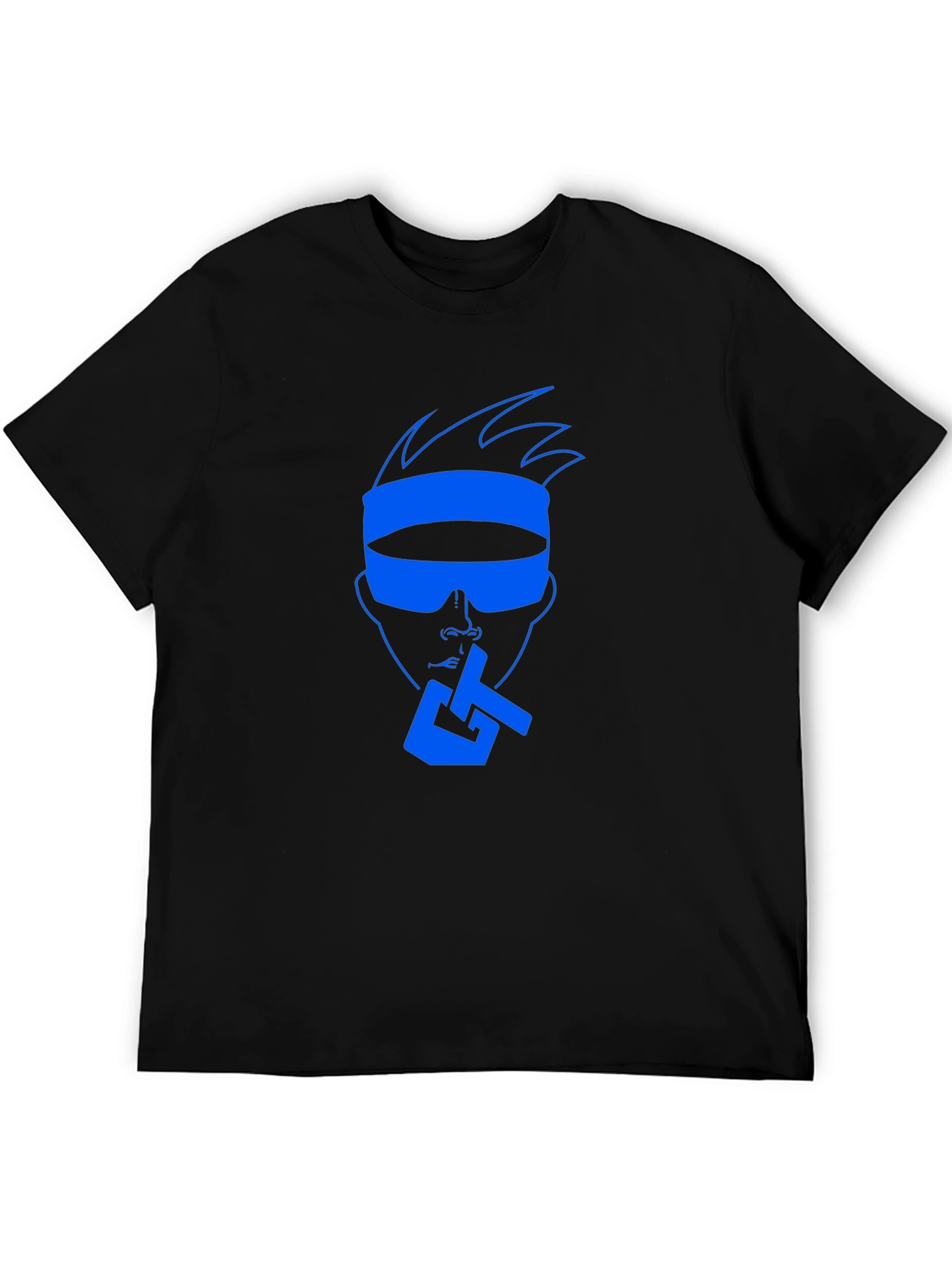 Cool Blue Graphic Tee - Casual Black T-Shirt