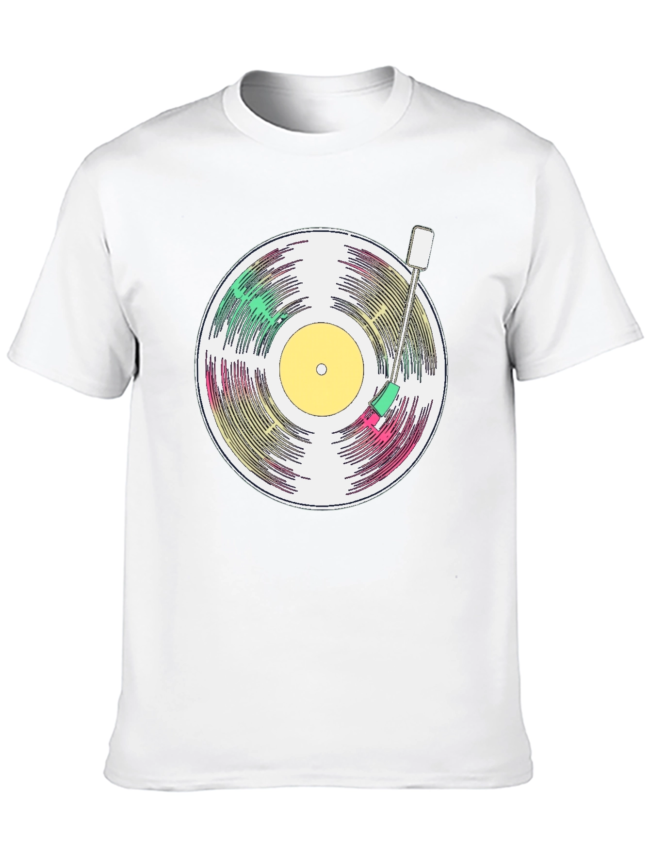 Retro Vinyl Record T-Shirt - Black