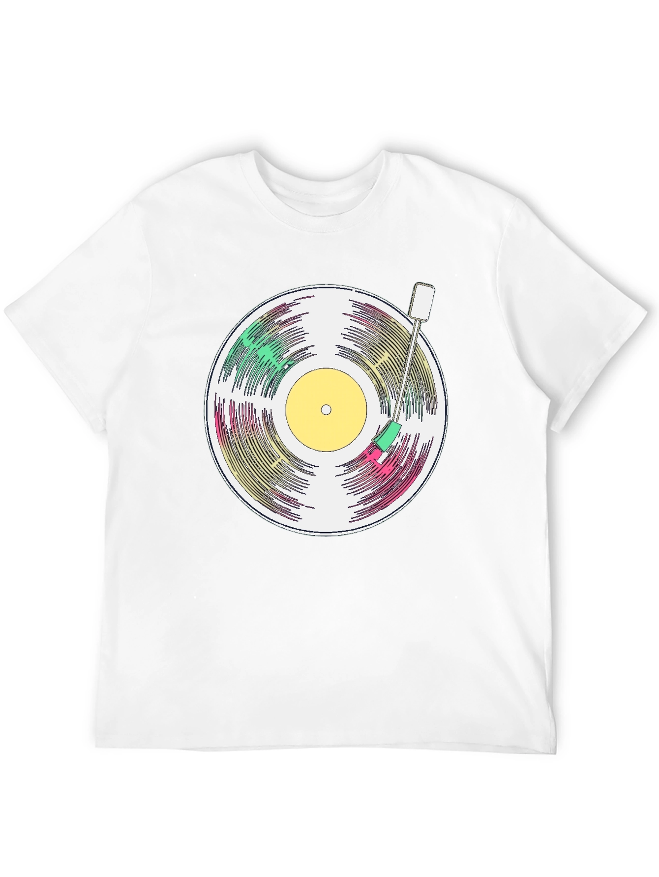 Retro Vinyl Record T-Shirt - Black