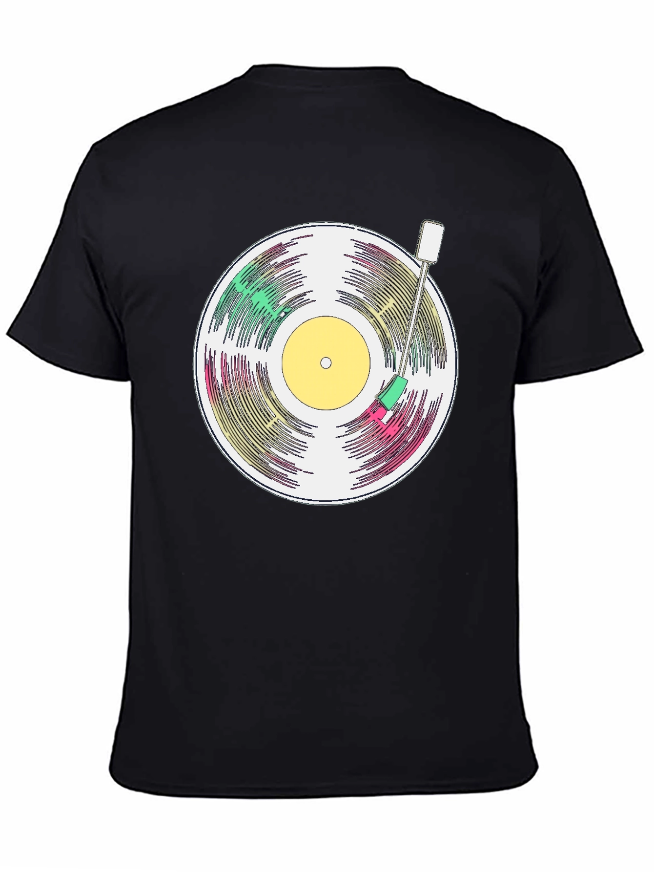 Retro Vinyl Record T-Shirt - Black