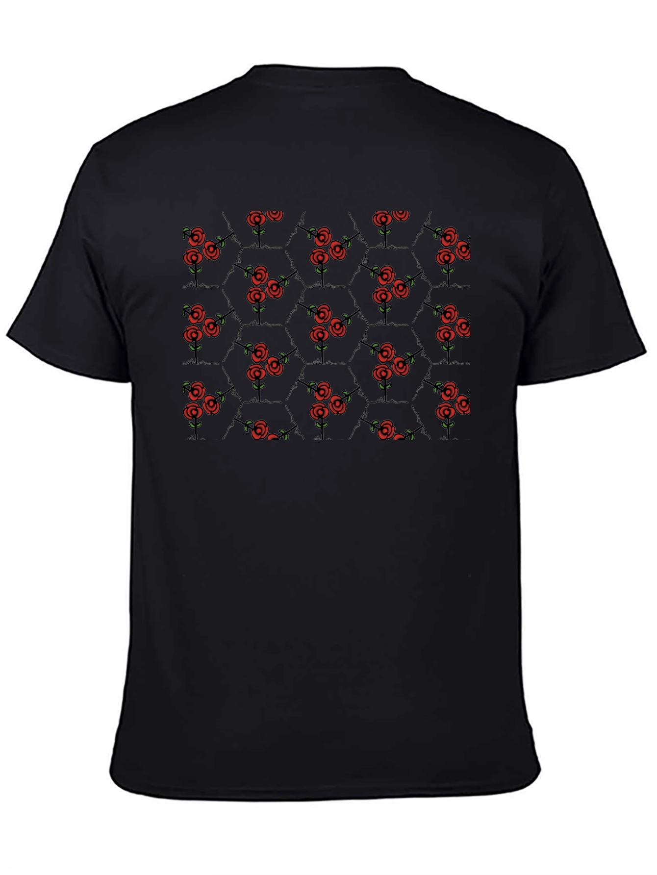 Rose Garden Hexagon Black Tee