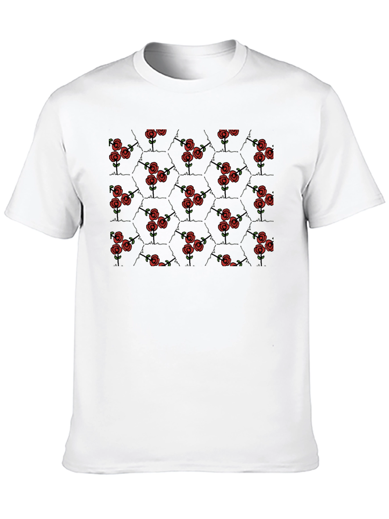Rose Garden Hexagon Black Tee