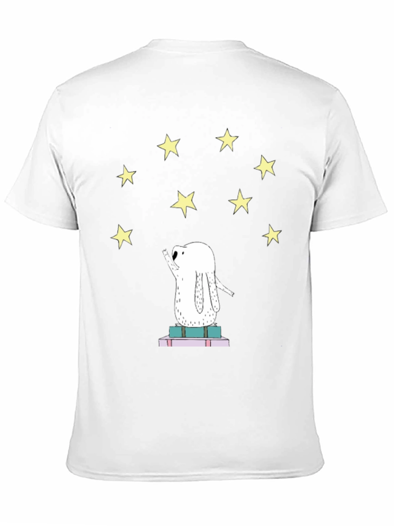 Starry Dreamer T-Shirt - Cute Rabbit on Books