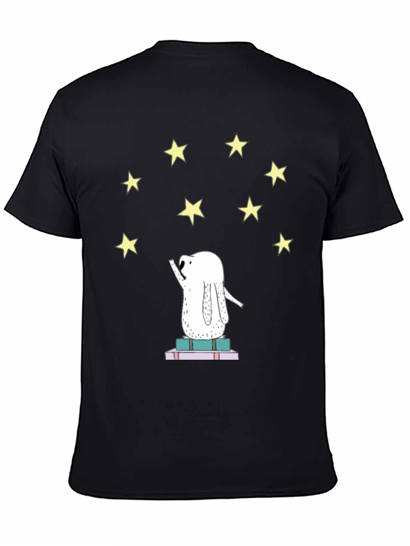 Starry Dreamer T-Shirt - Cute Rabbit on Books