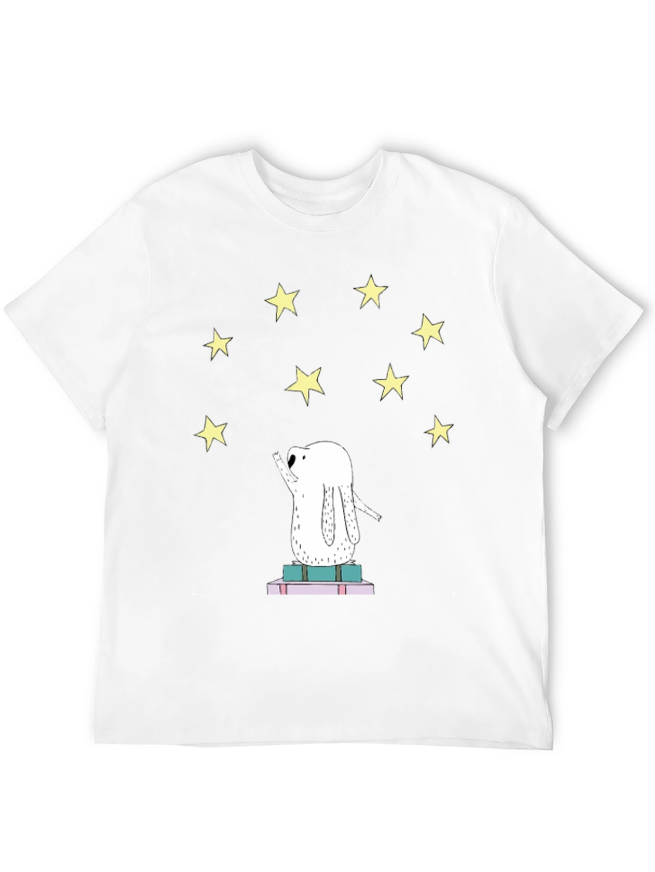 Starry Dreamer T-Shirt - Cute Rabbit on Books