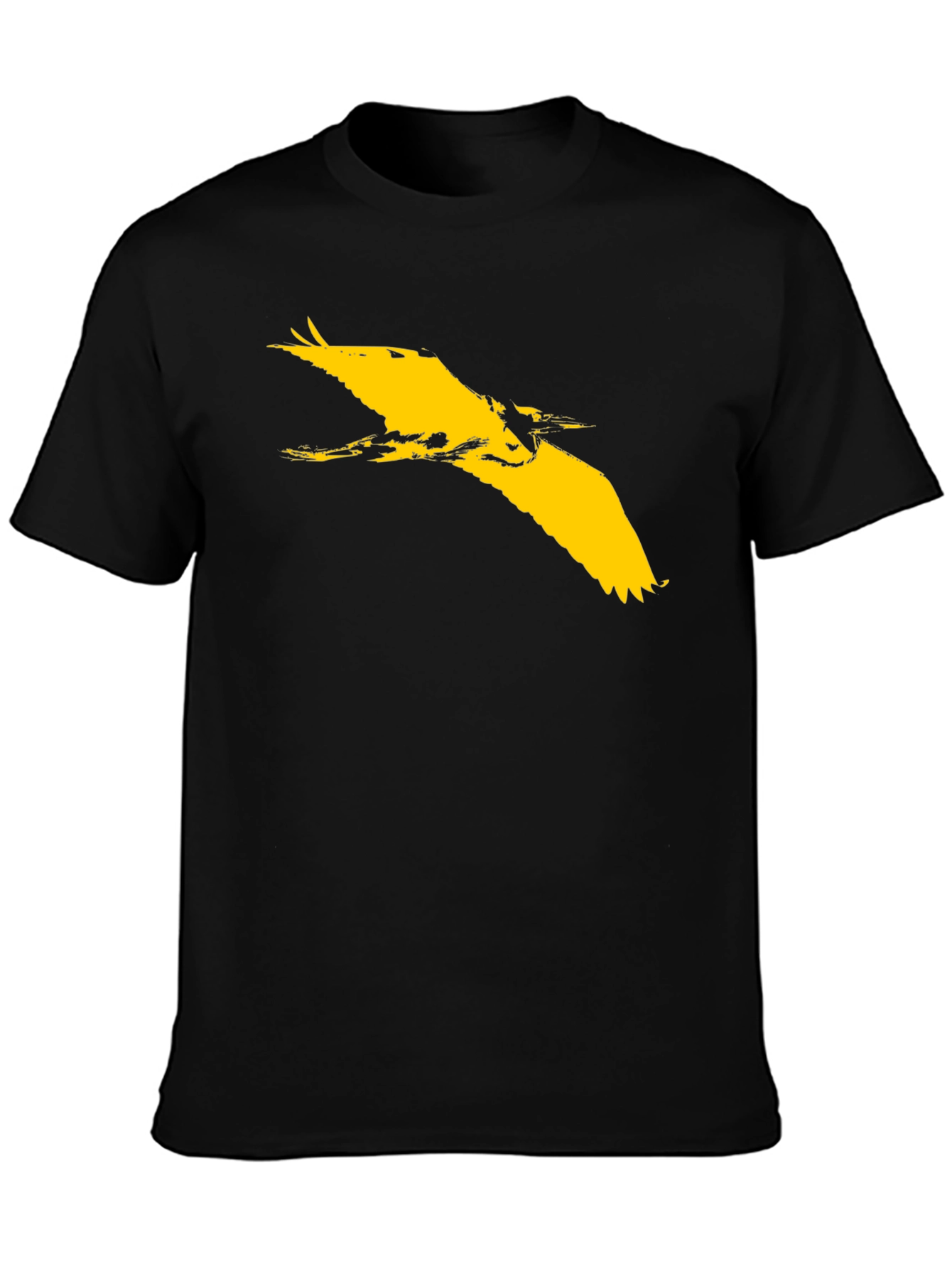 Black T-Shirt with Bird Design