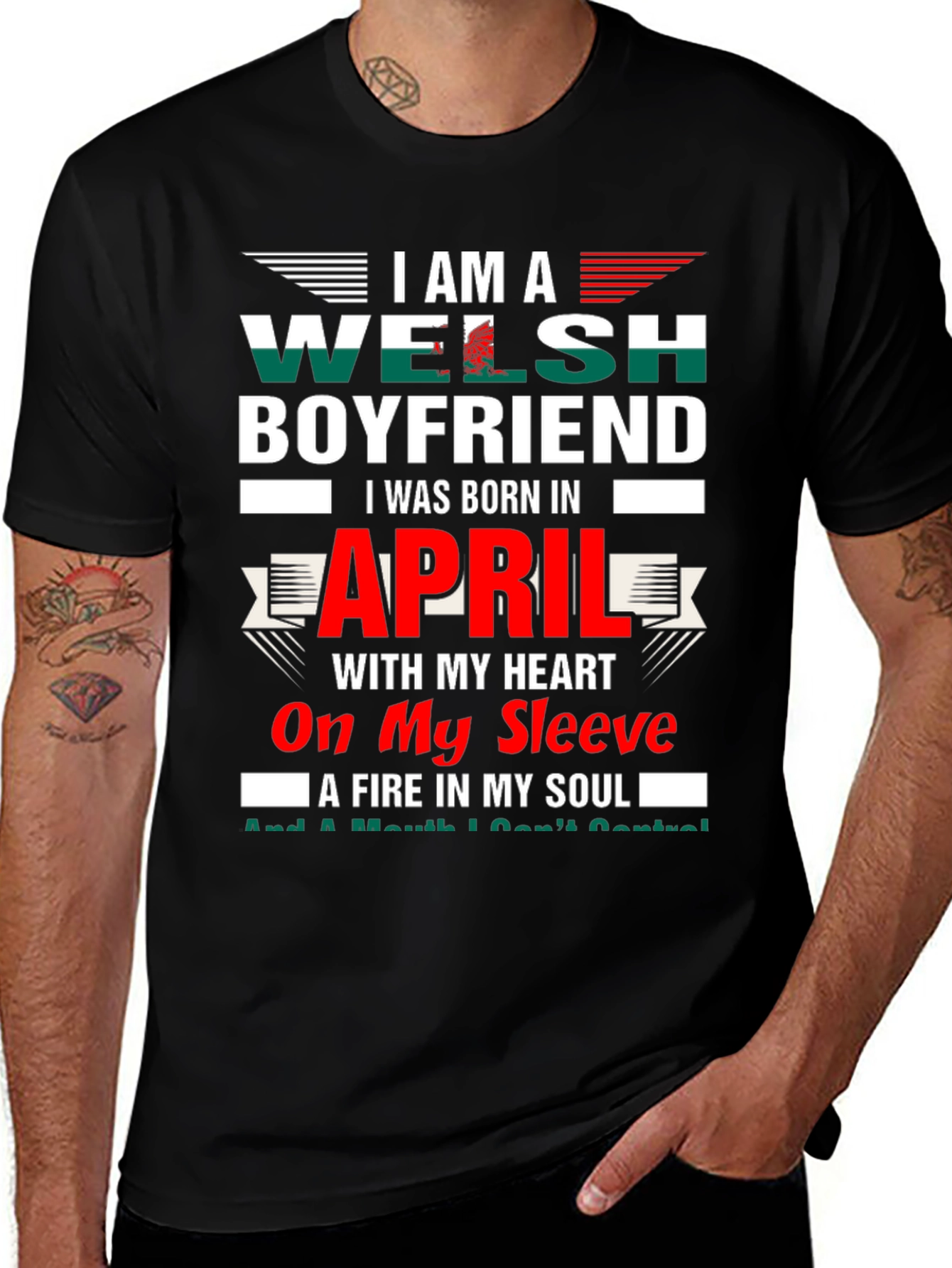Welsh Boyfriend April Birthday T-Shirt