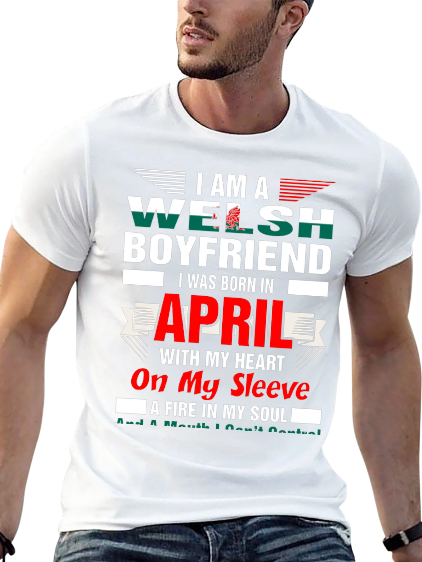 Welsh Boyfriend April Birthday T-Shirt