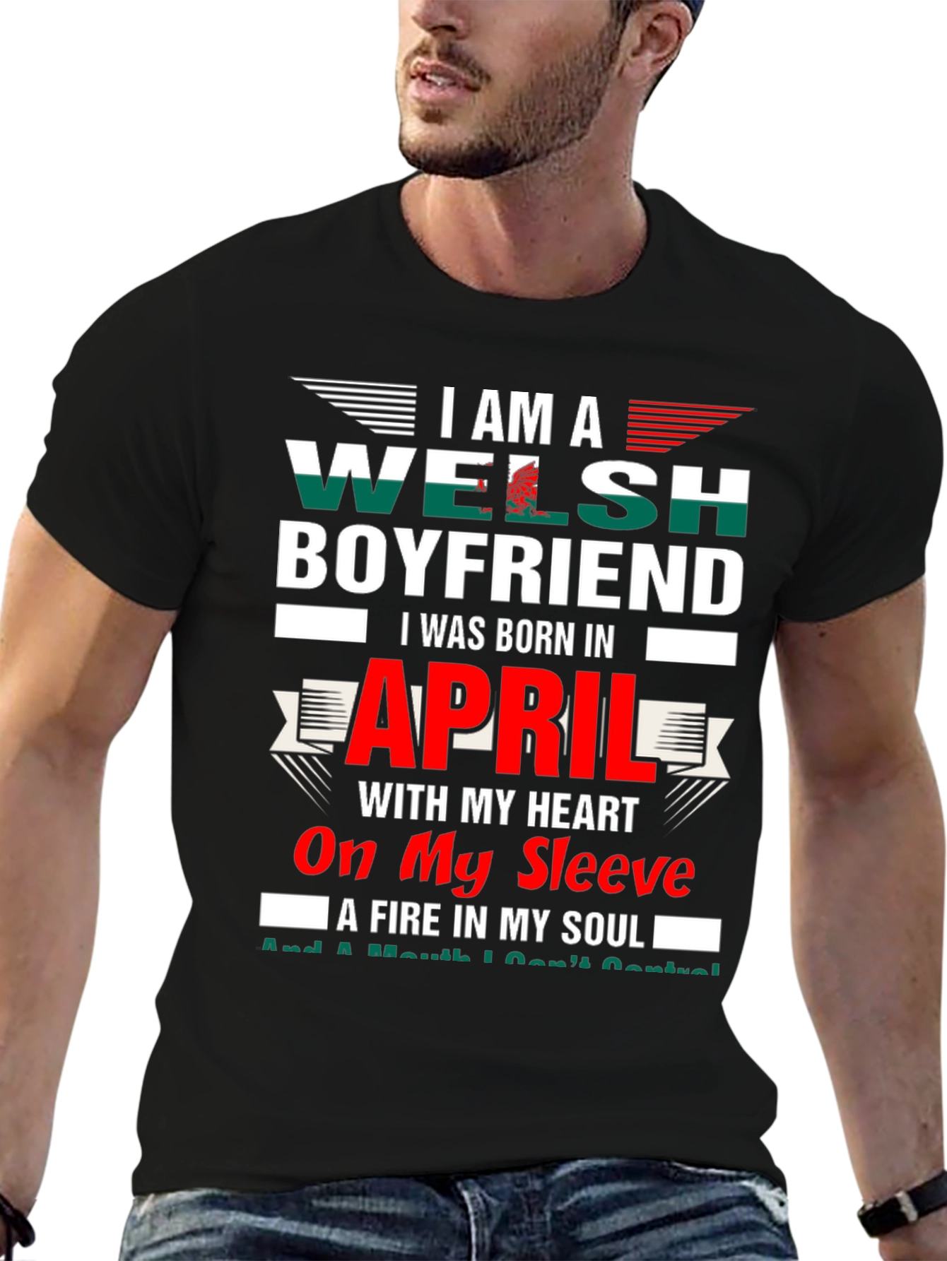 Welsh Boyfriend April Birthday T-Shirt