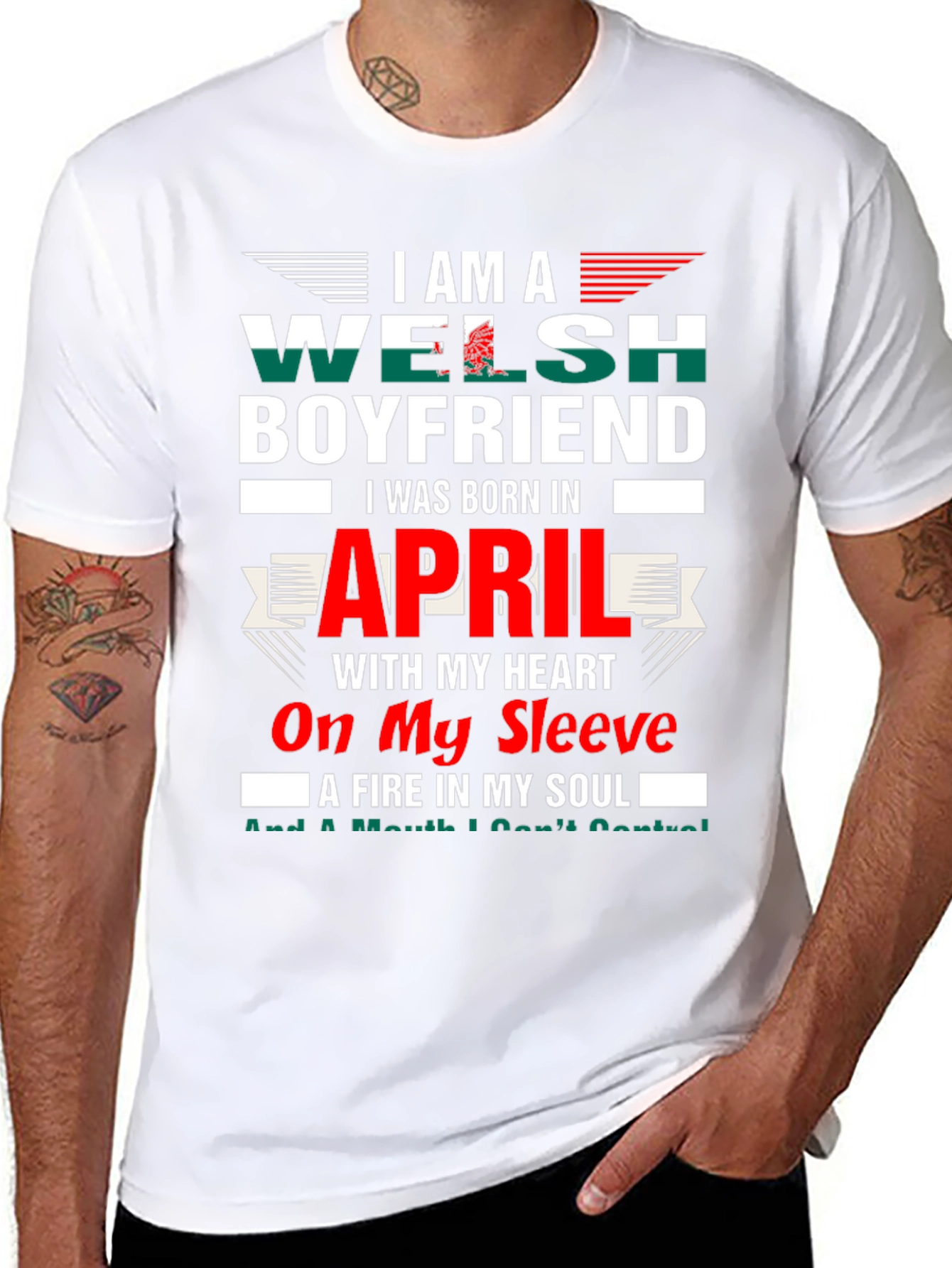 Welsh Boyfriend April Birthday T-Shirt