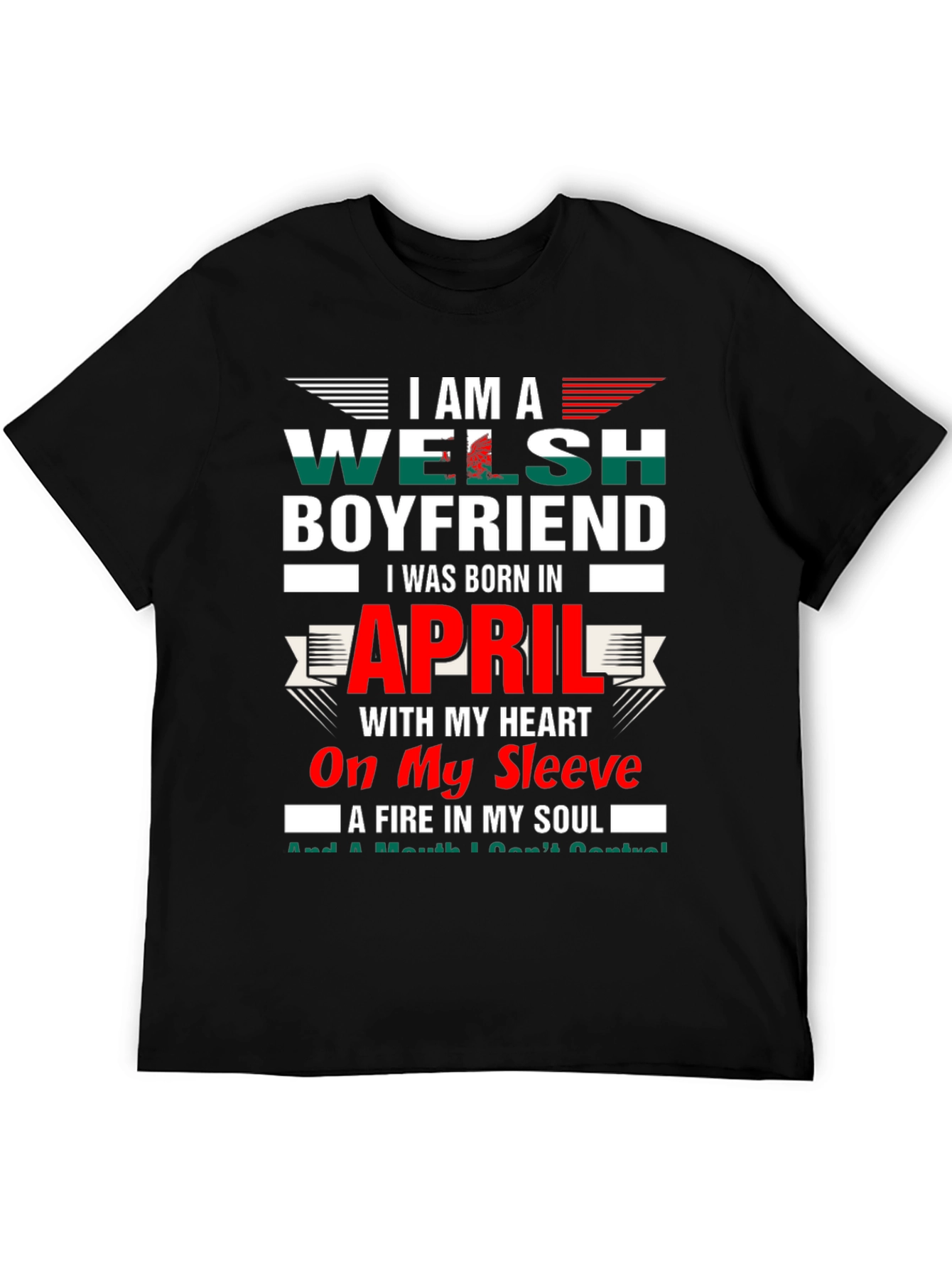 Welsh Boyfriend April Birthday T-Shirt