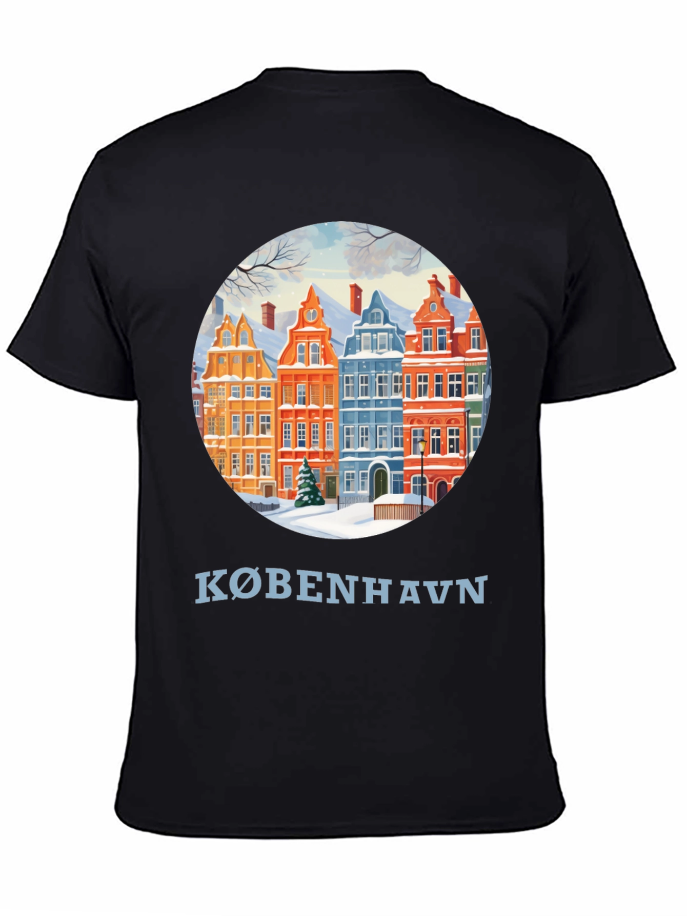 Copenhagen Winter Houses Graphic T-Shirt