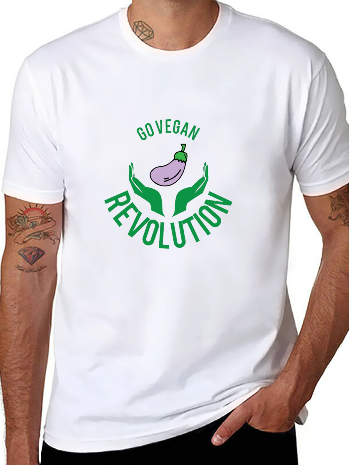 Go Vegan Revolution Black Graphic Tee