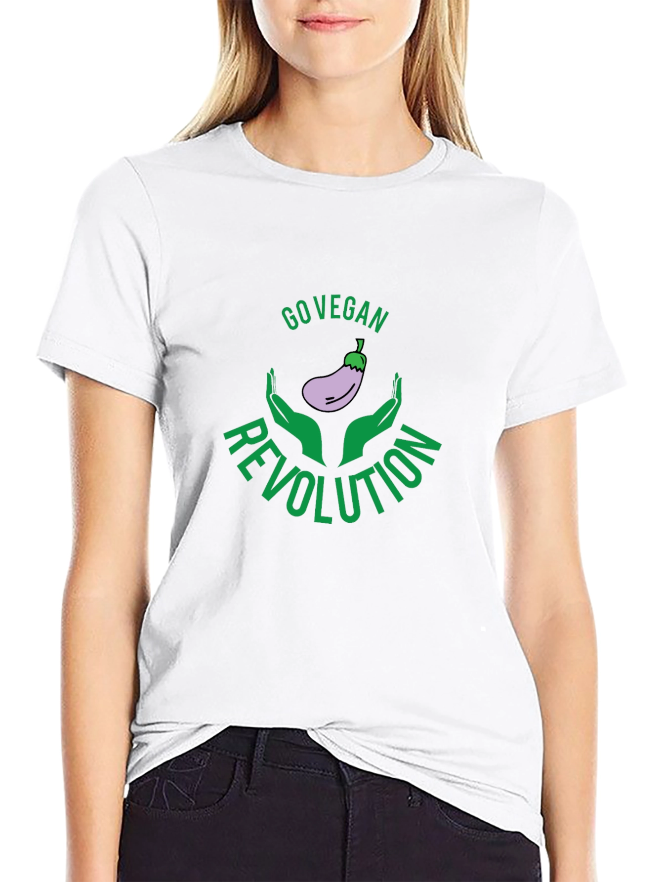 Go Vegan Revolution Black Graphic Tee
