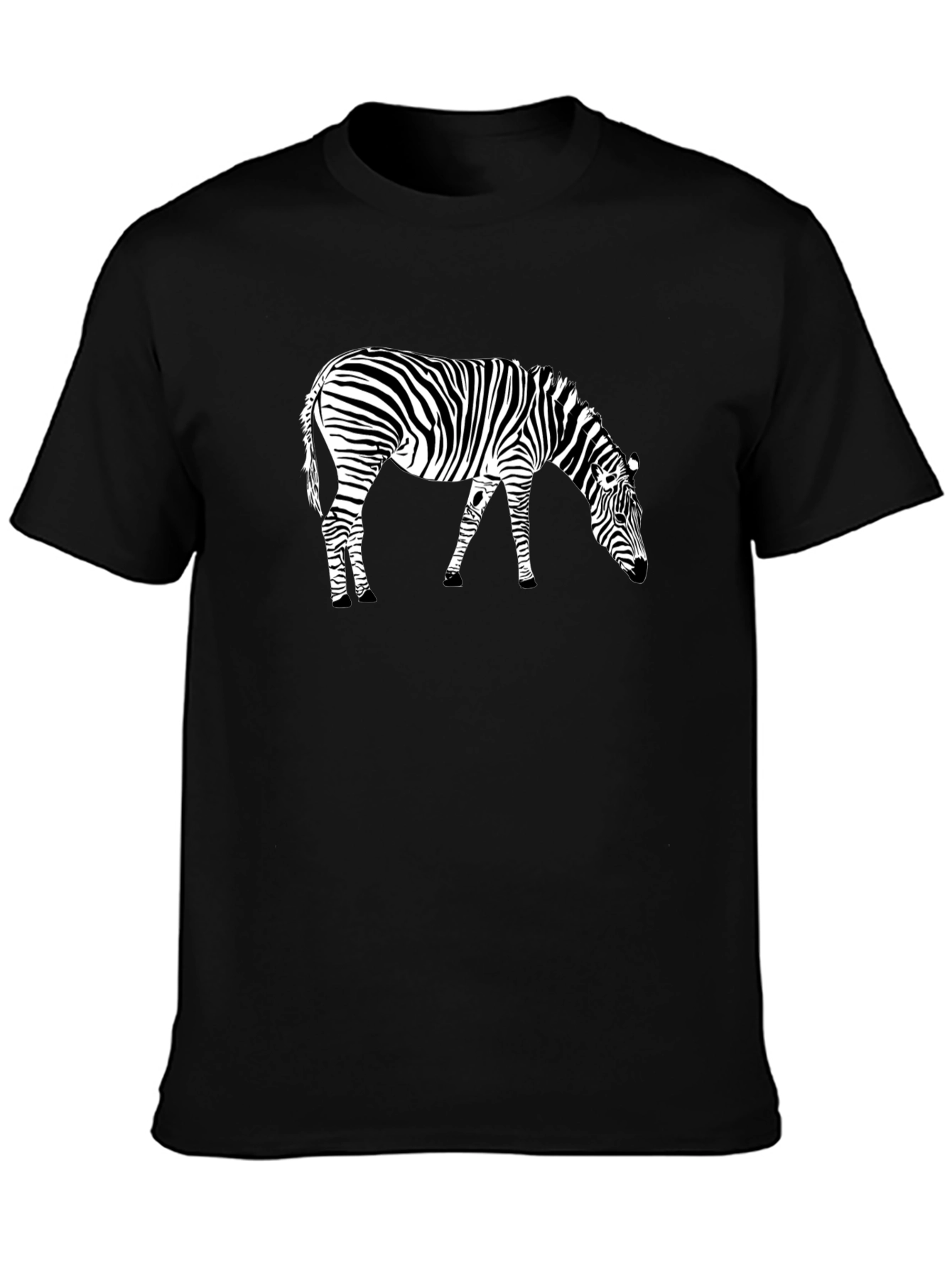 Zebra Print Black T-Shirt Animal Graphic Tee