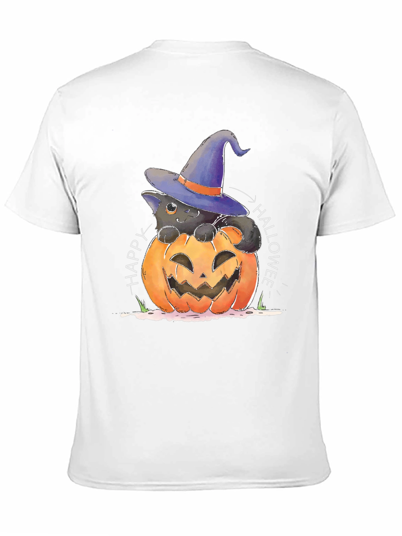 Halloween Cat in Pumpkin T-Shirt