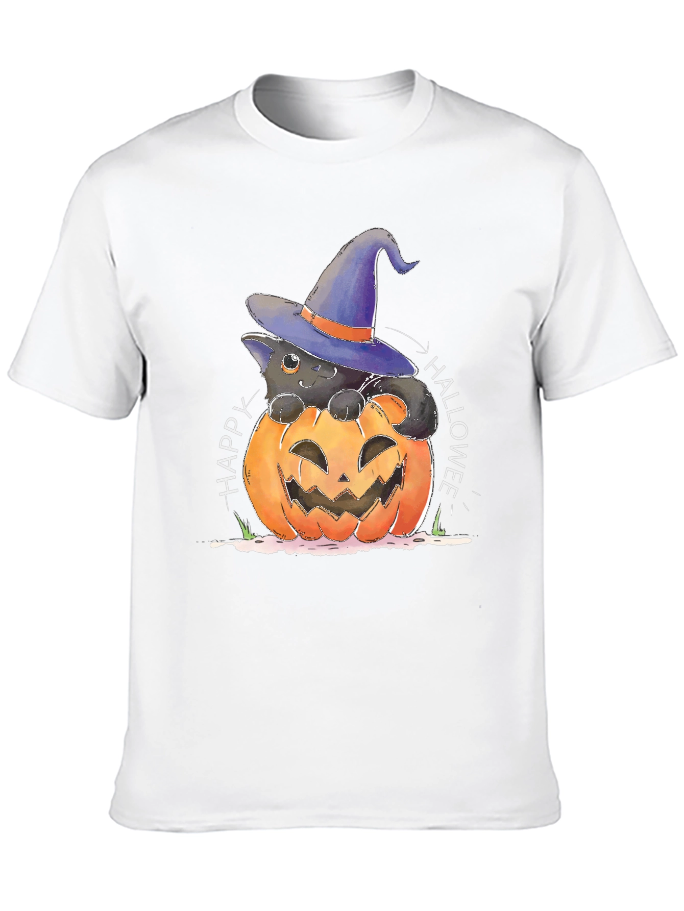 Halloween Cat in Pumpkin T-Shirt